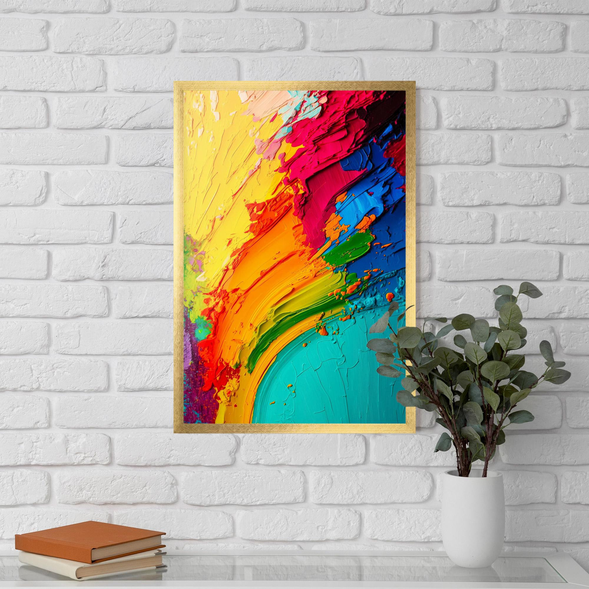 Poster Înrămat Multicolored Painting mockup 5