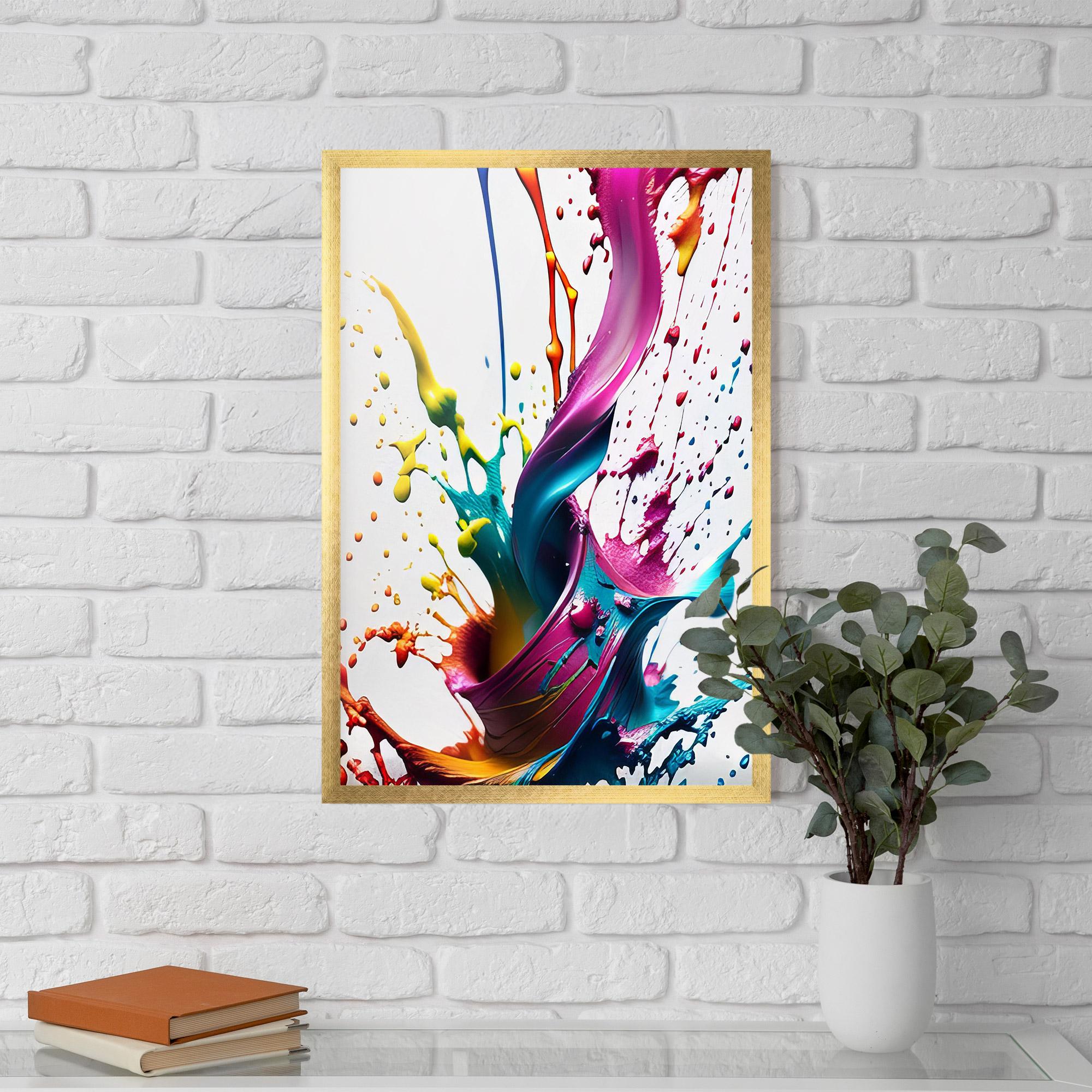 Poster Înrămat Purple Blue Splash mockup 5