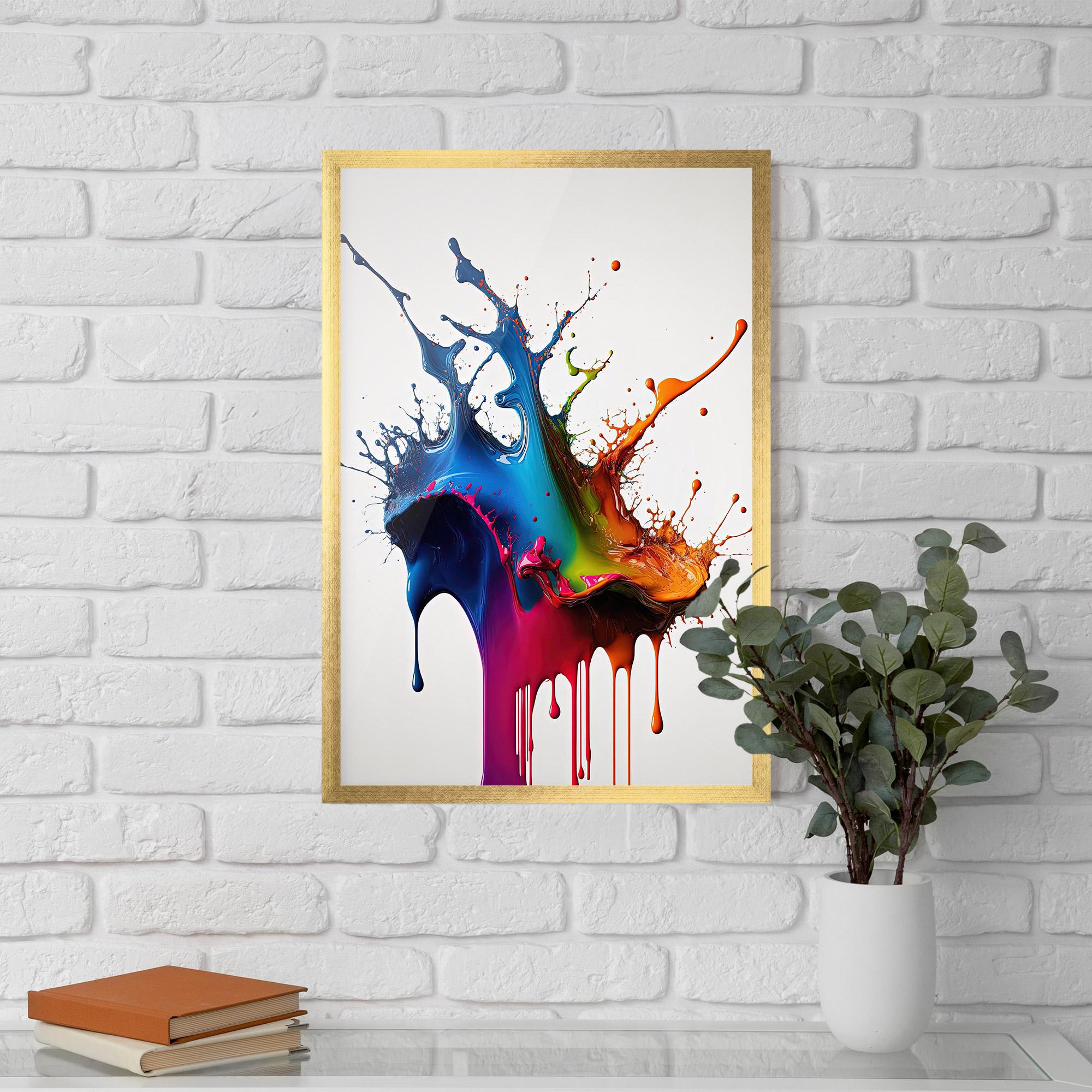 Poster Înrămat Yellow Blue Floating mockup 5