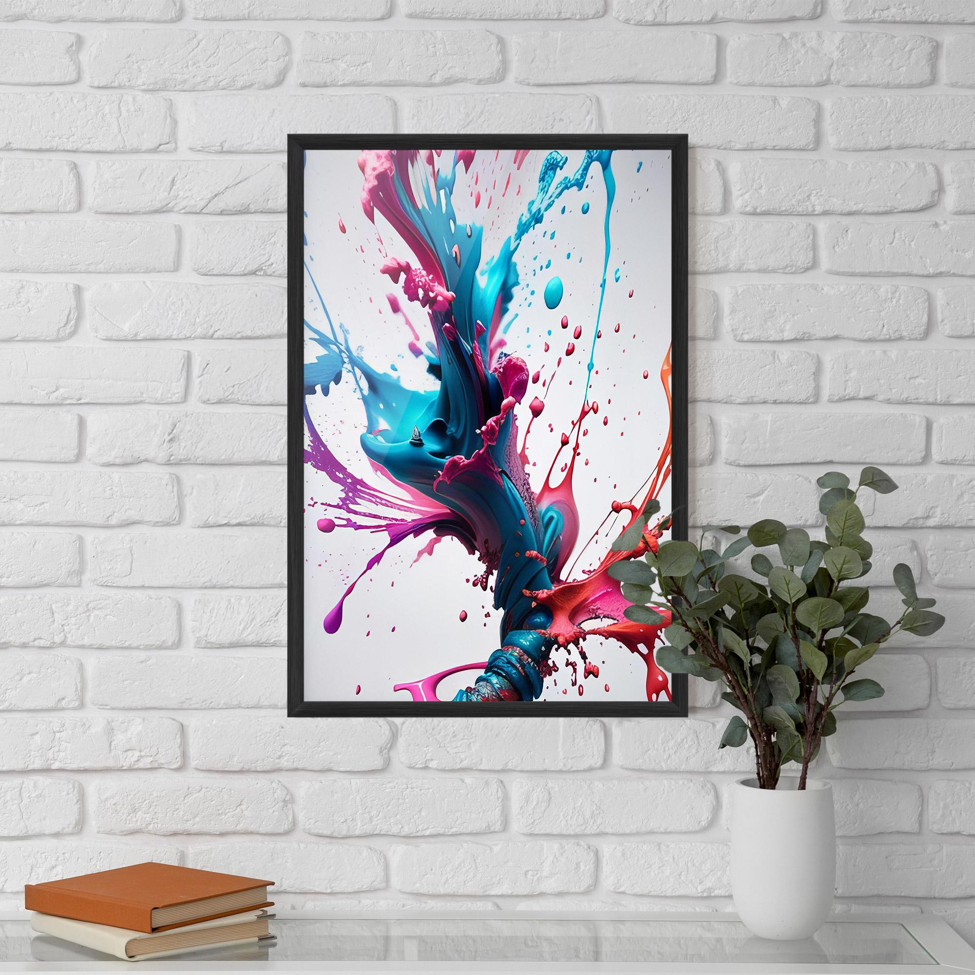 Poster Înrămat Blue Pink Splash mockup 5