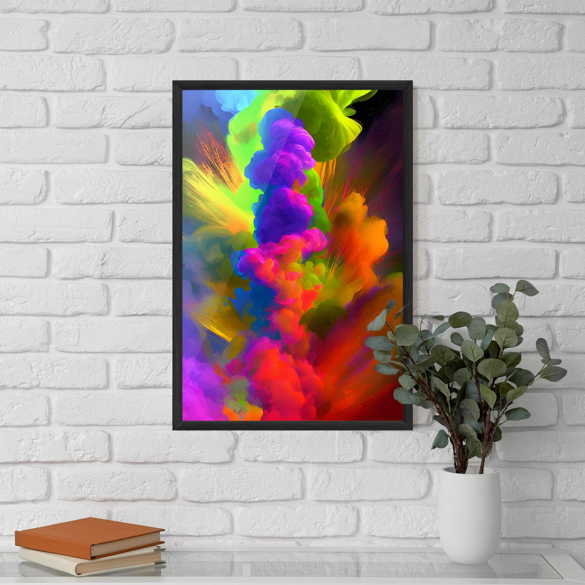 Poster Înrămat Blurred Colorful Smoke mockup 5