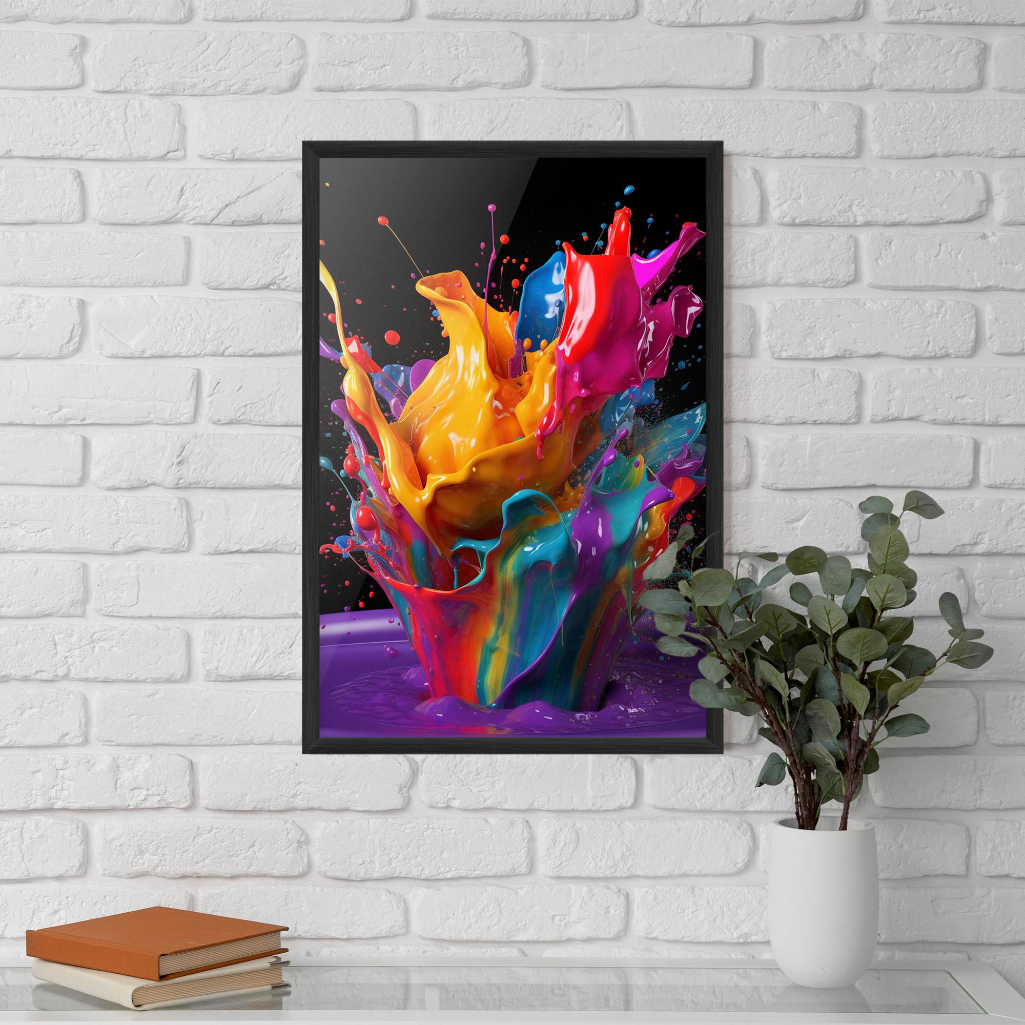 Poster Înrămat Brightly Color Splashing mockup 5