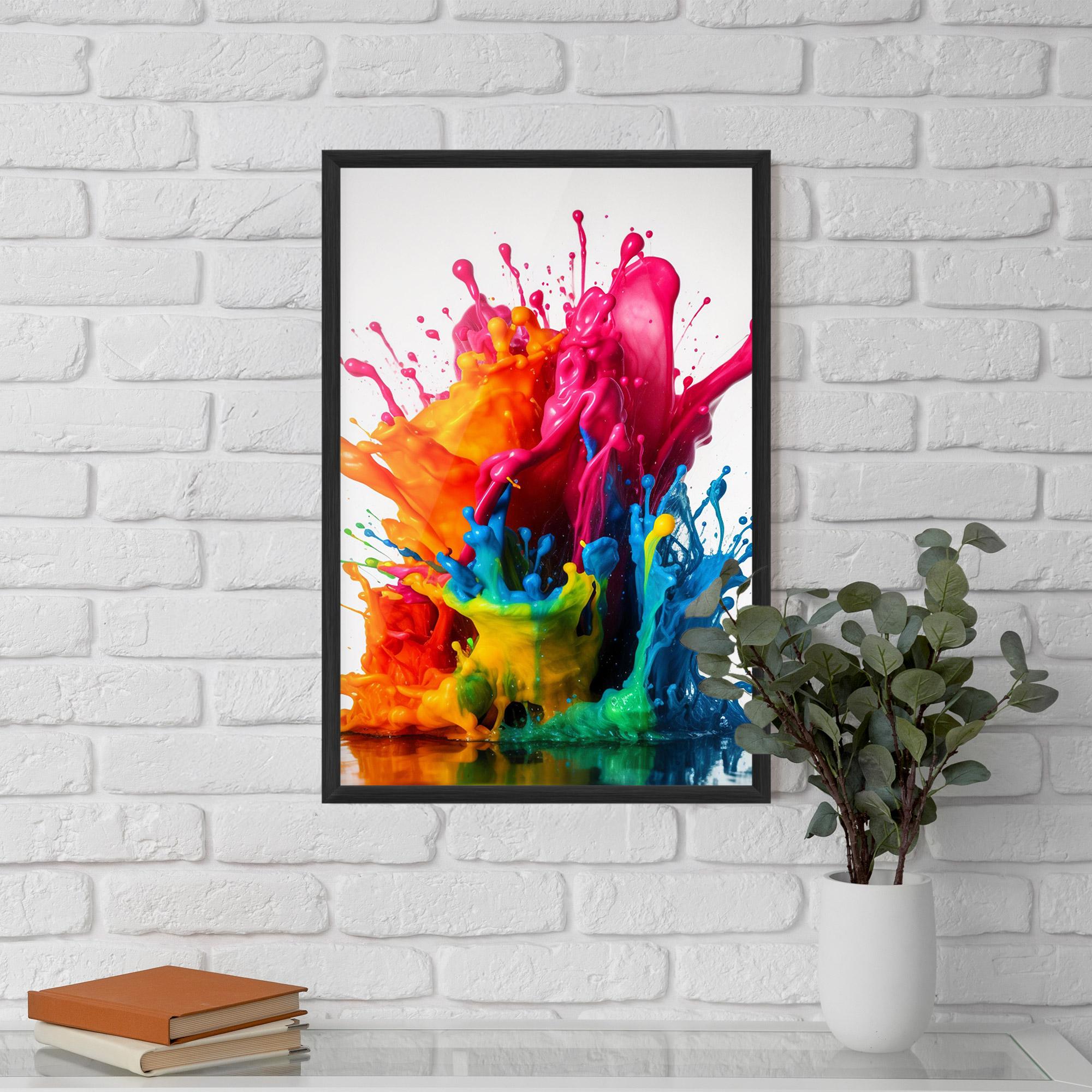 Poster Înrămat Colorful Explosion Paint mockup 5