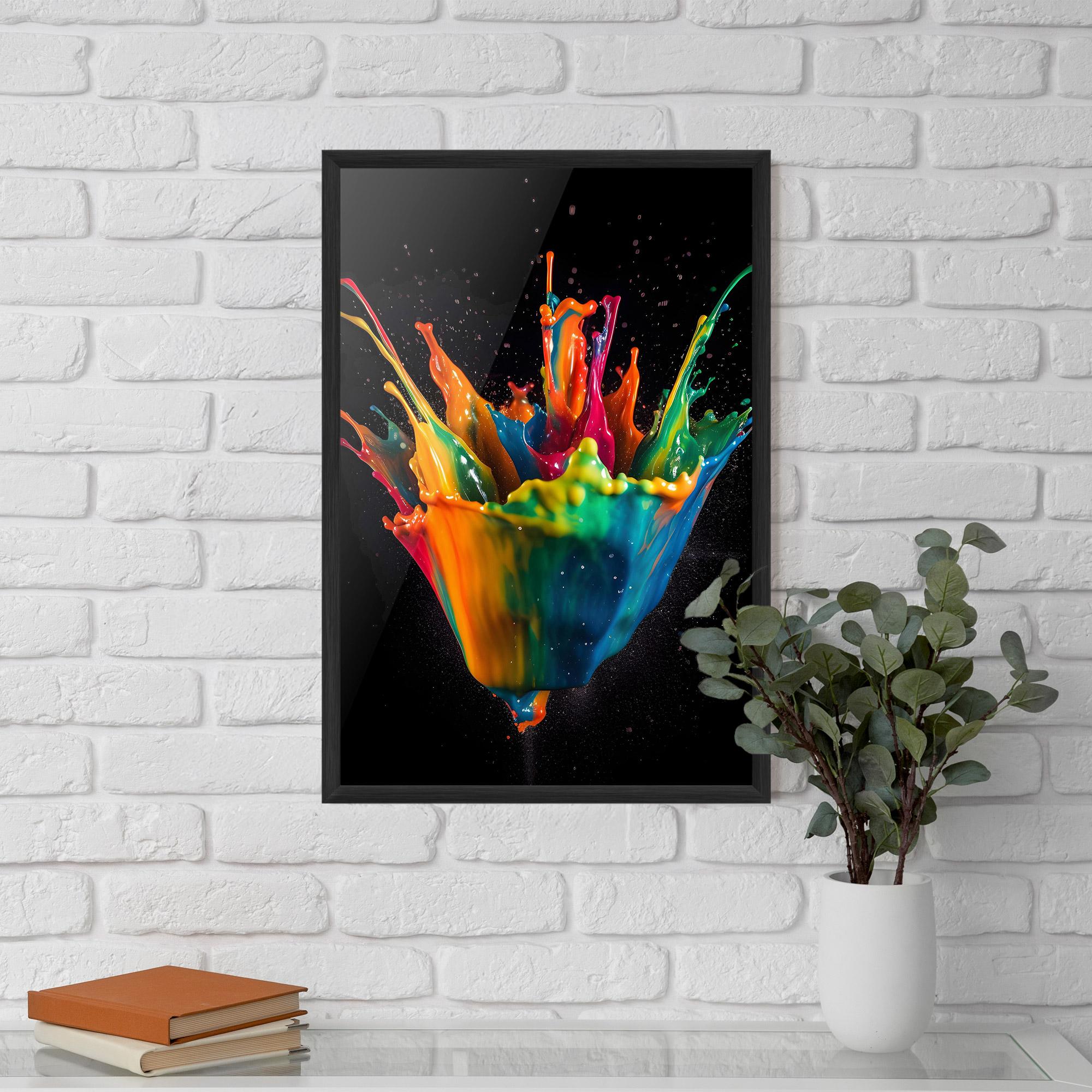 Poster Înrămat Colorful Paint Dropped mockup 5