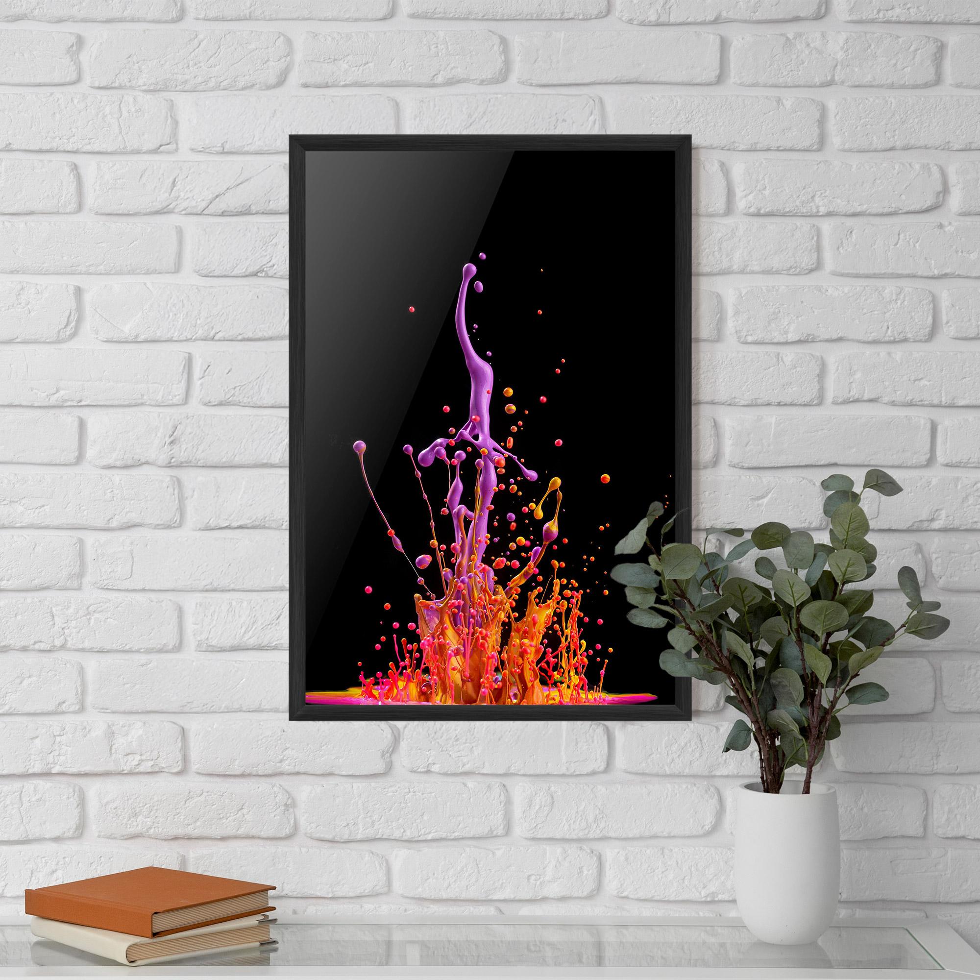 Poster Înrămat Dancing Colored Paint mockup 5