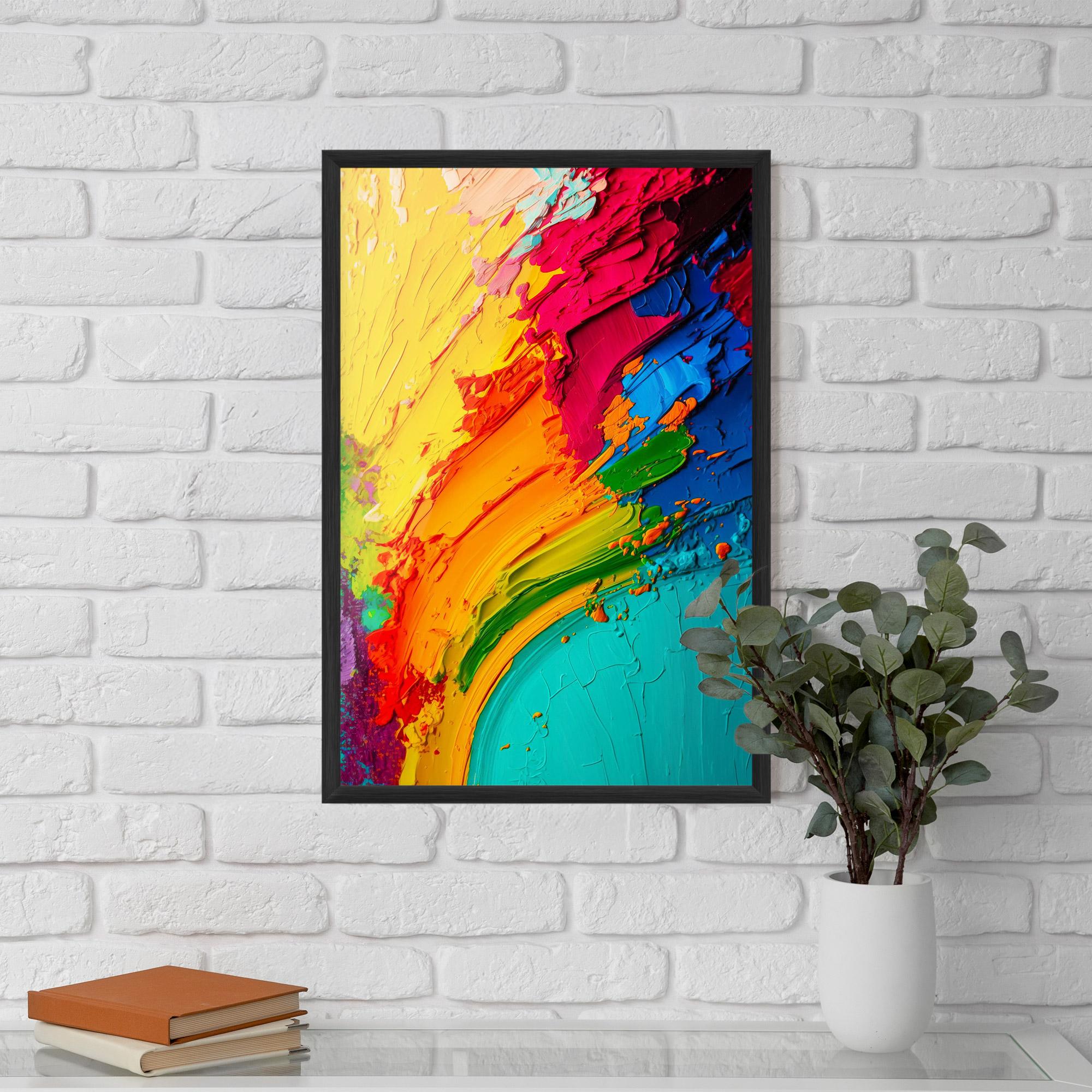 Poster Înrămat Multicolored Painting mockup 5