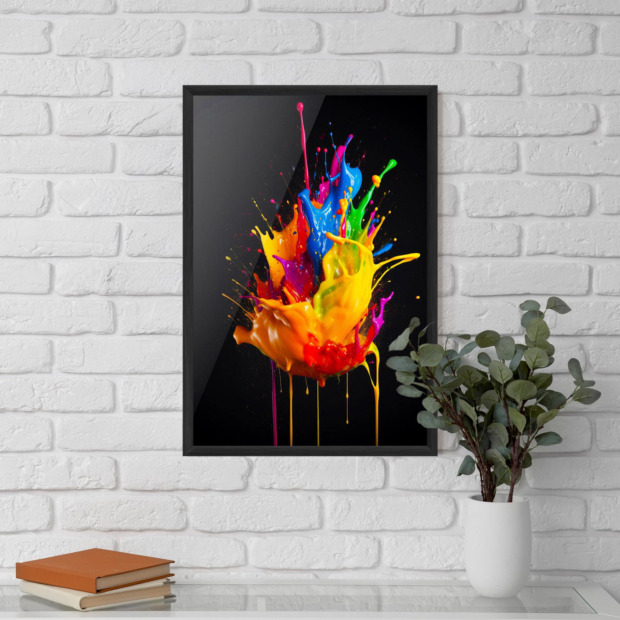 Poster Înrămat Yellow Splash Floating mockup 5