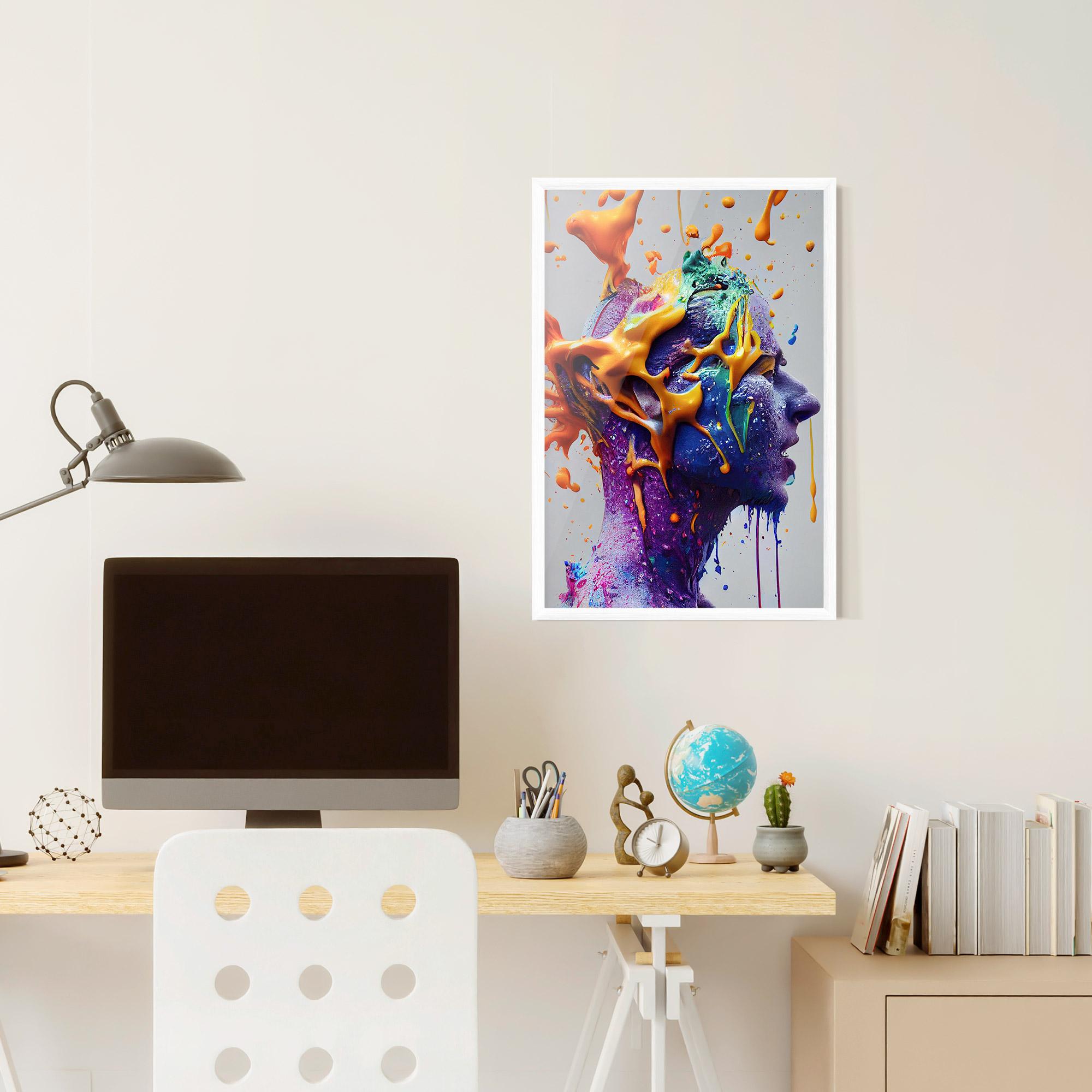 Poster Înrămat Abstract Purple Face mockup 6
