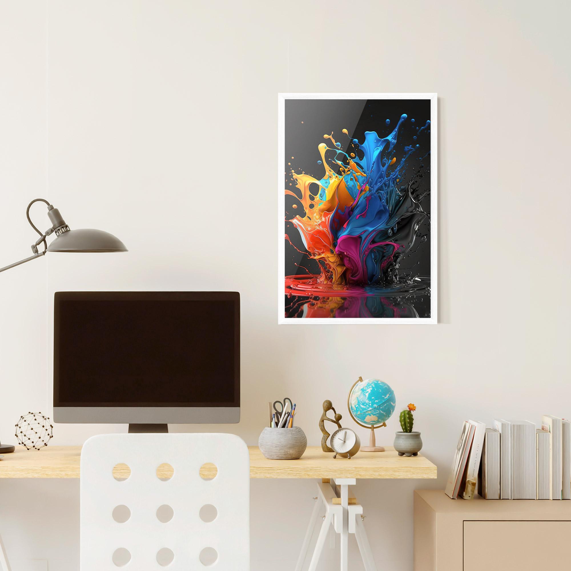 Poster Înrămat Black Blue Splash mockup 6