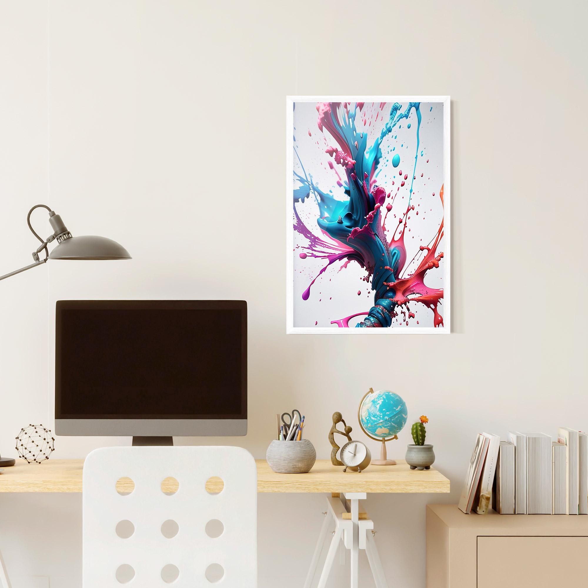 Poster Înrămat Blue Pink Splash mockup 6