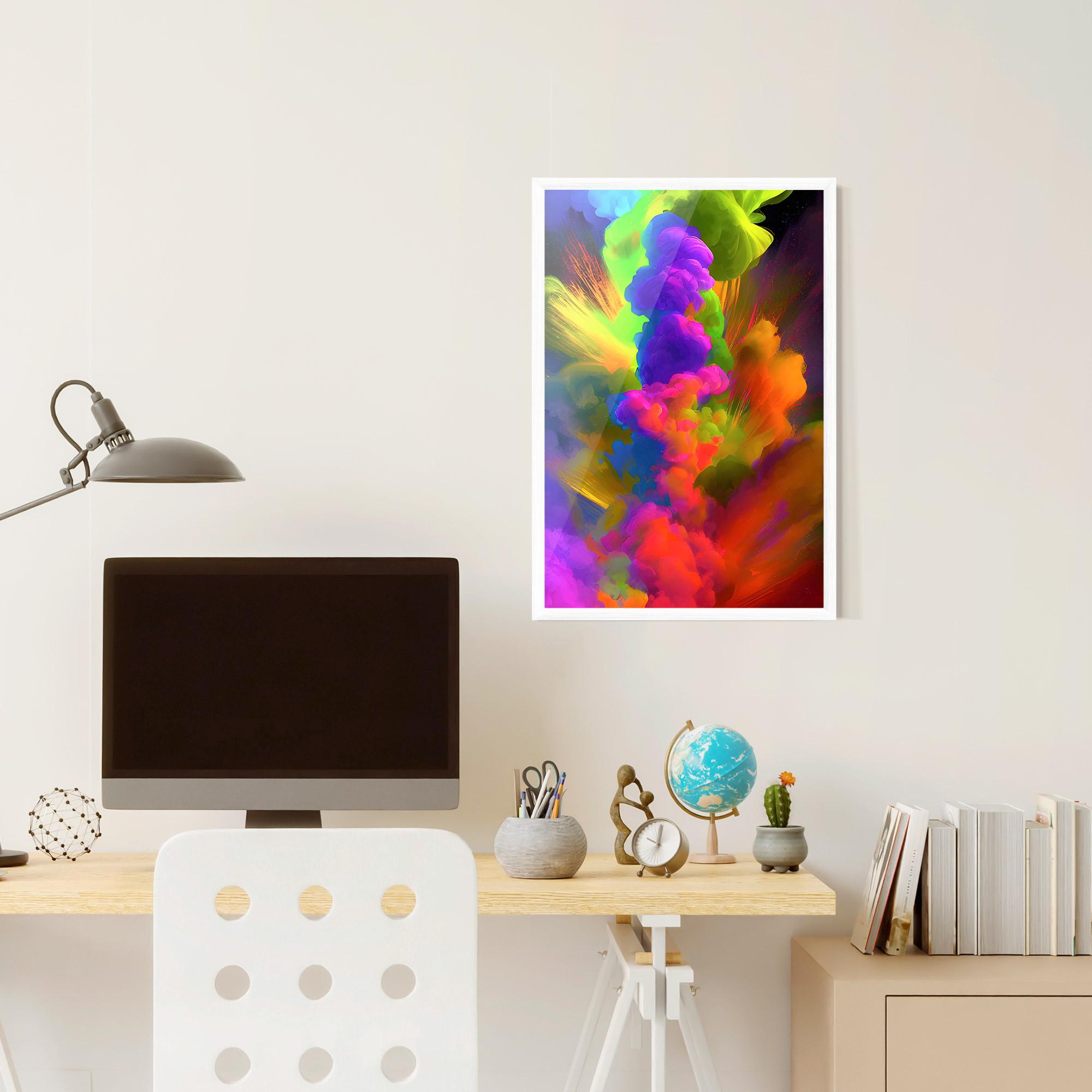 Poster Înrămat Blurred Colorful Smoke mockup 6