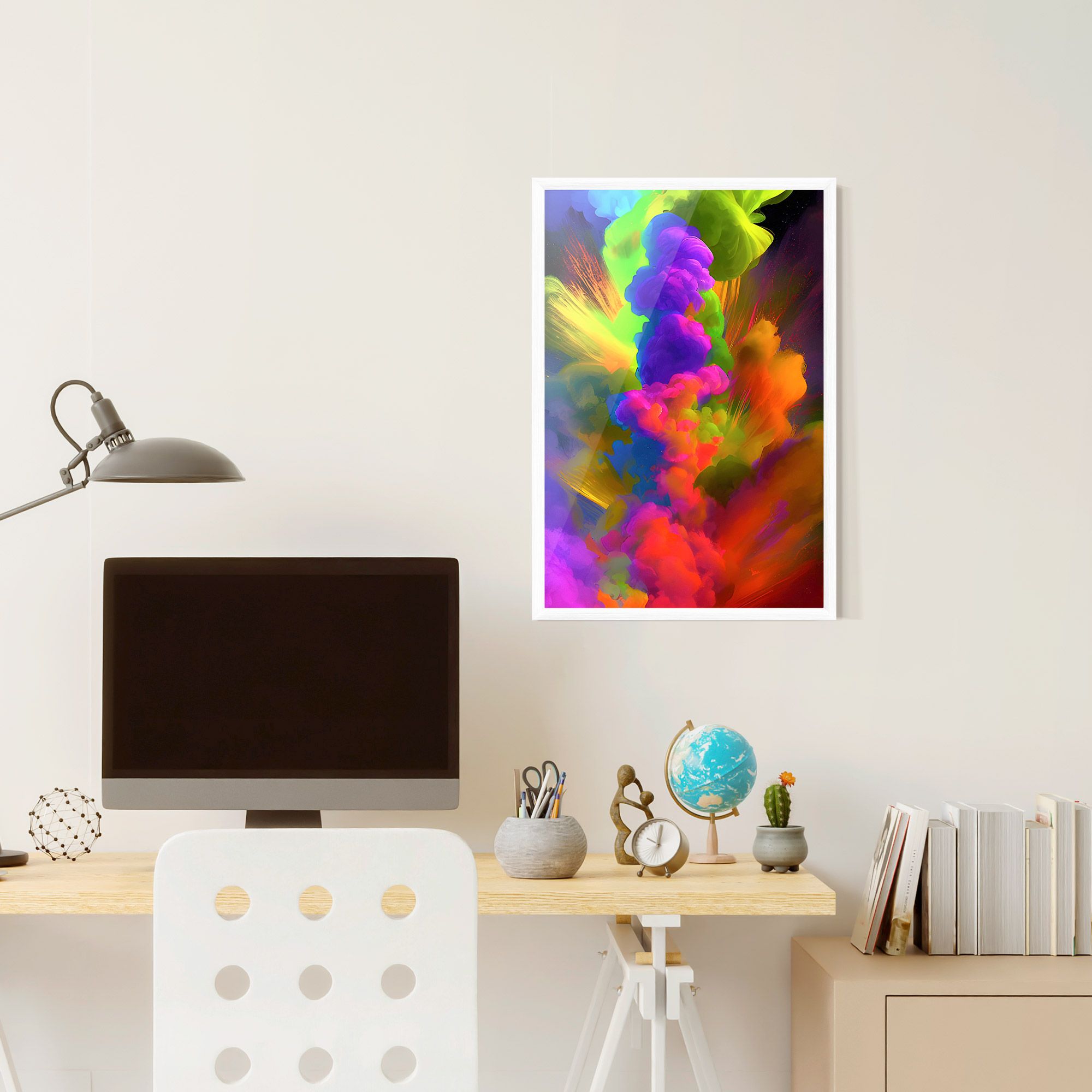 Blurred Colorful Smoke mockup 6