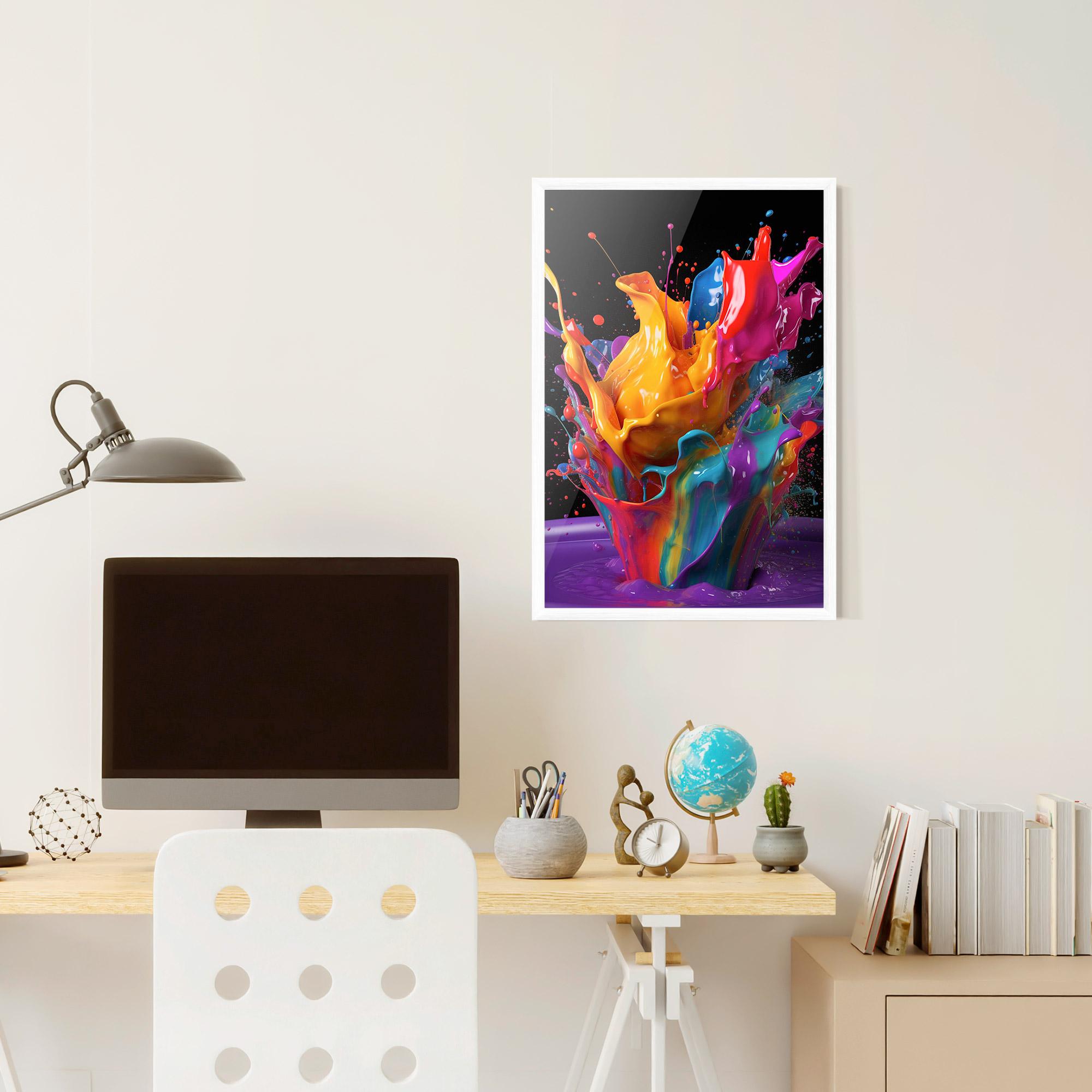 Poster Înrămat Brightly Color Splashing mockup 6