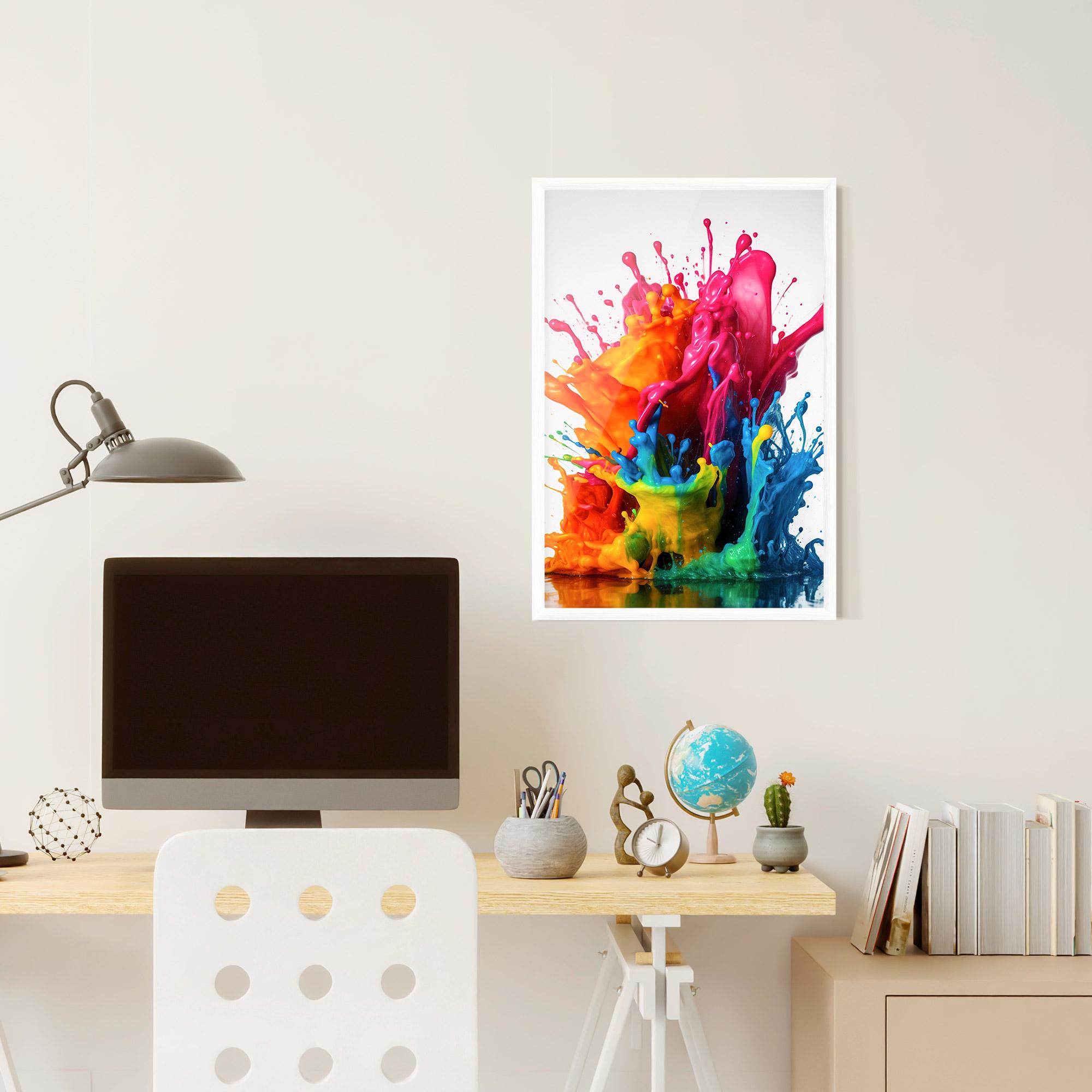 Poster Înrămat Colorful Explosion Paint mockup 6