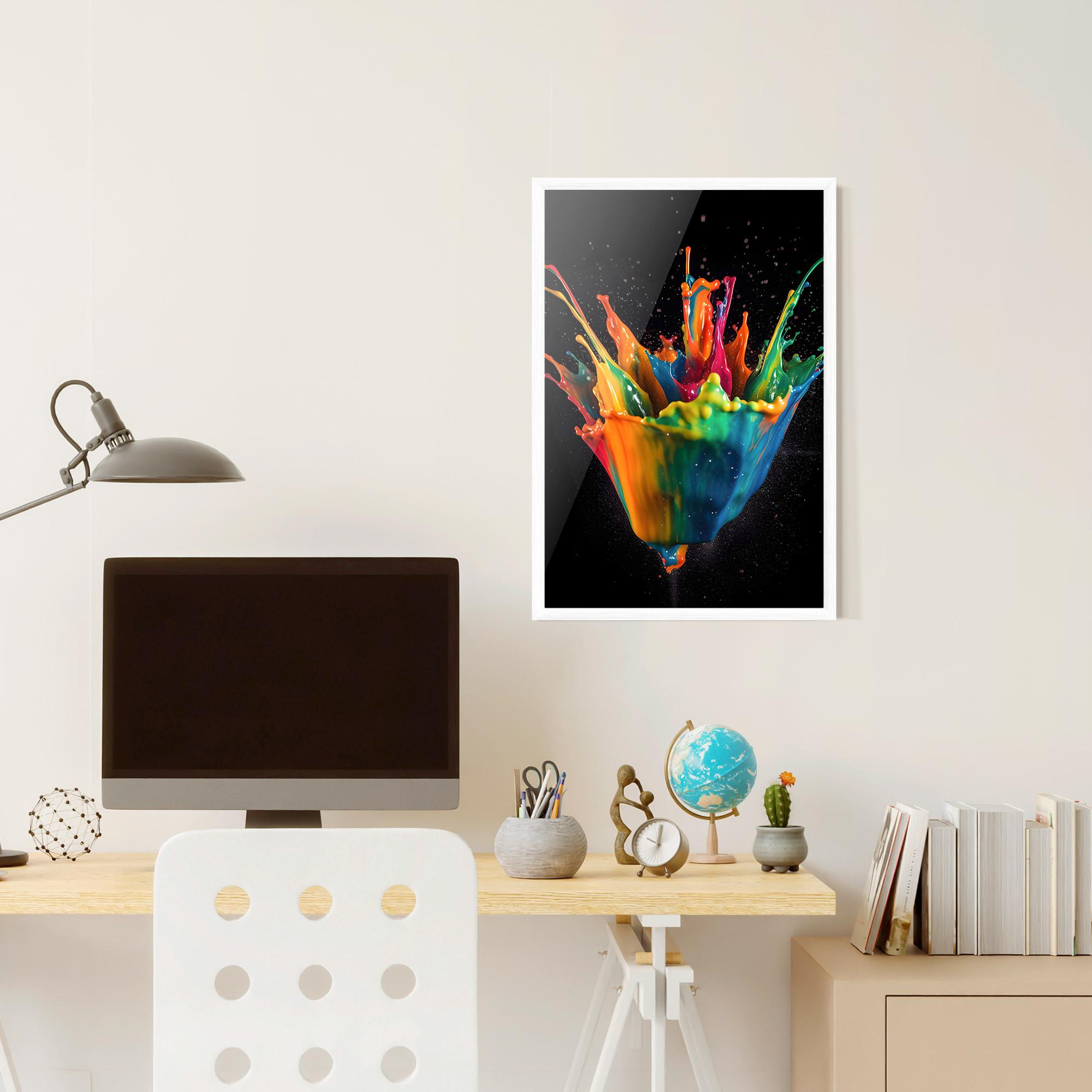 Poster Înrămat Colorful Paint Dropped mockup 6