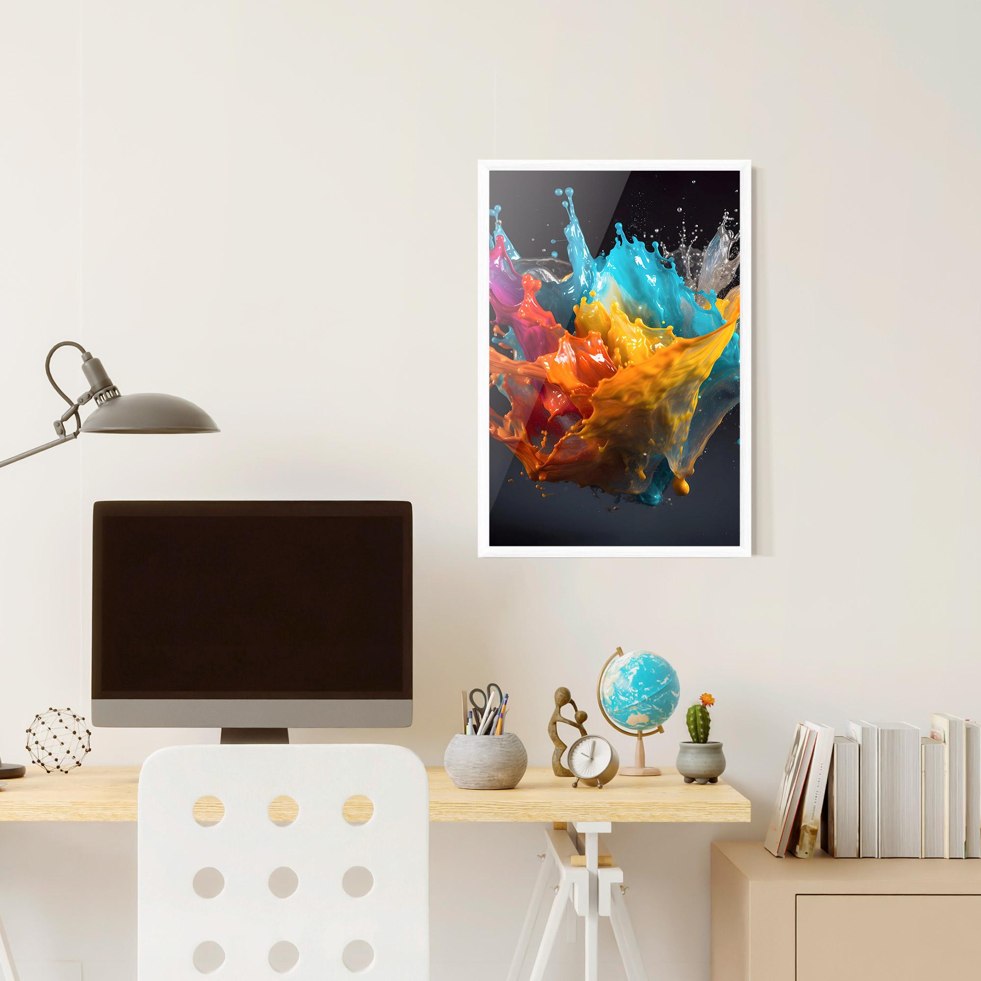 Poster Înrămat Colorful Splash Floating mockup 6