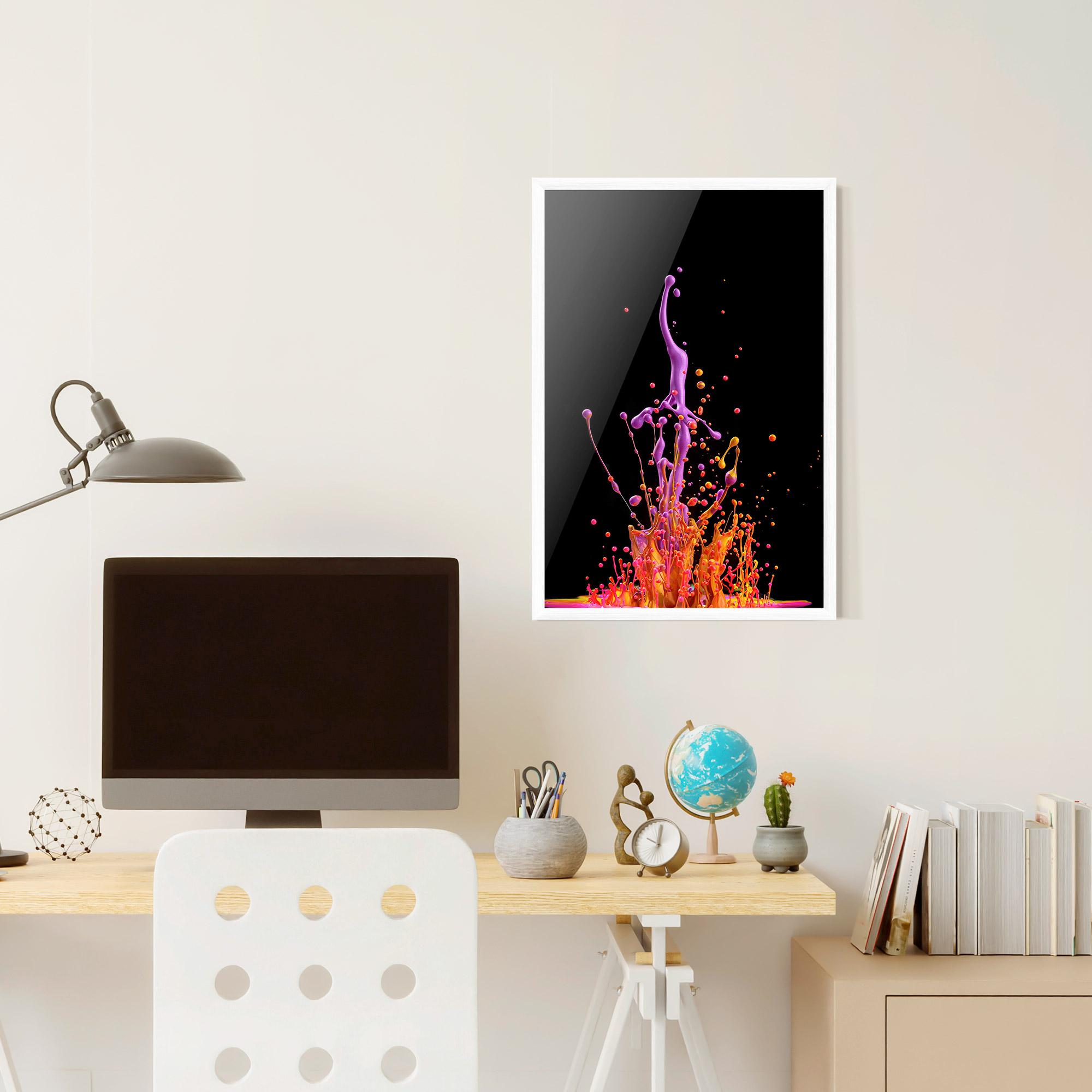 Poster Înrămat Dancing Colored Paint mockup 6