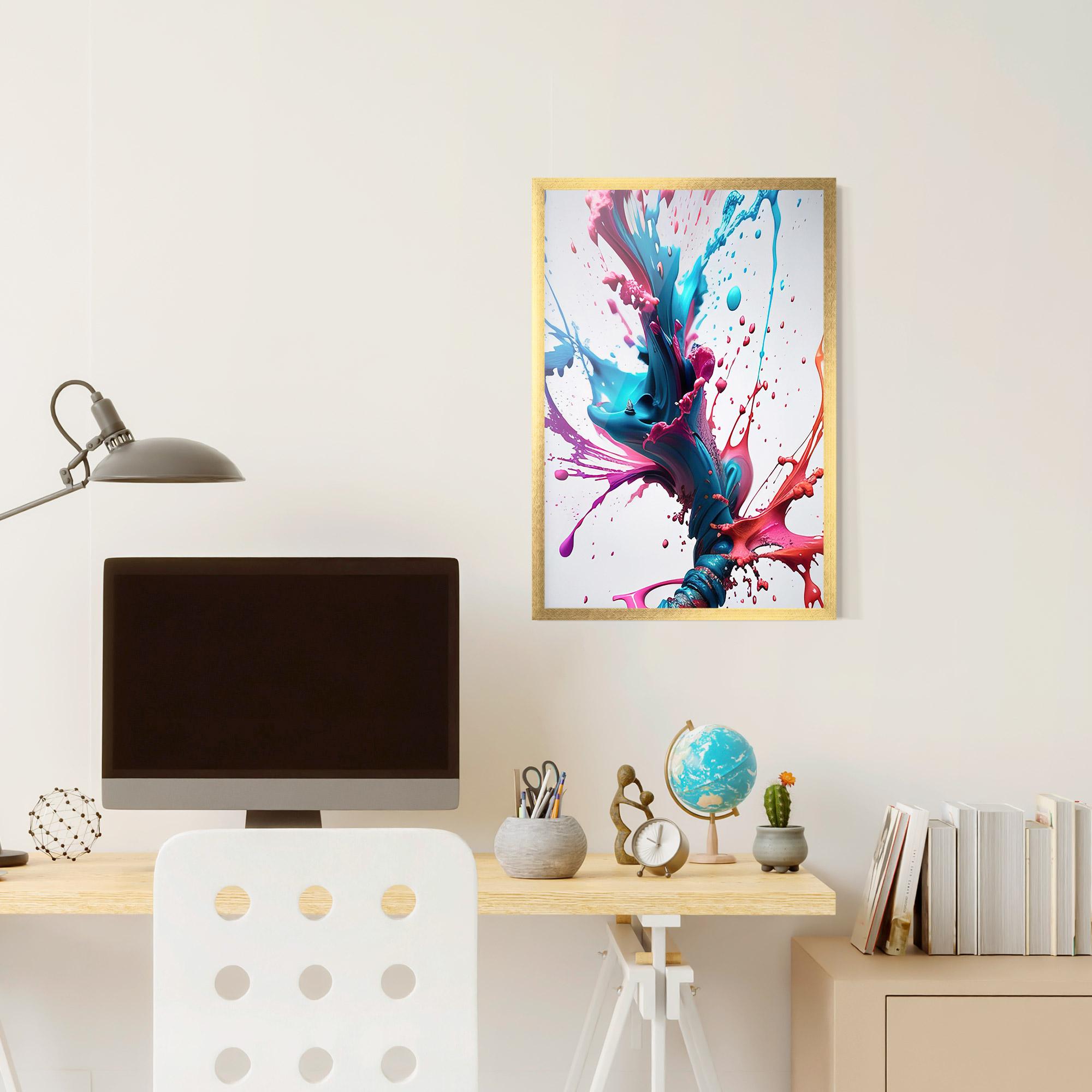 Poster Înrămat Blue Pink Splash mockup 6