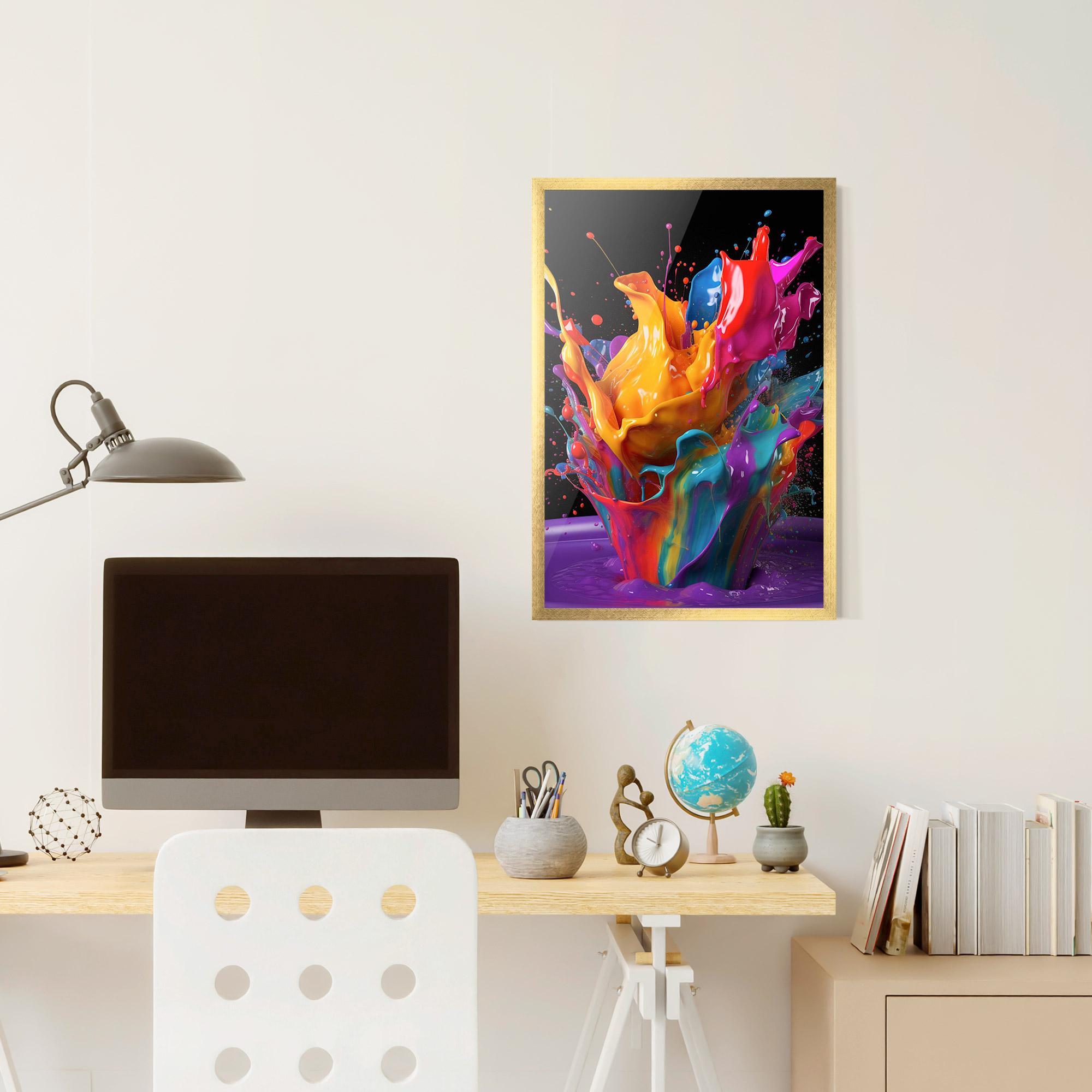 Poster Înrămat Brightly Color Splashing mockup 6