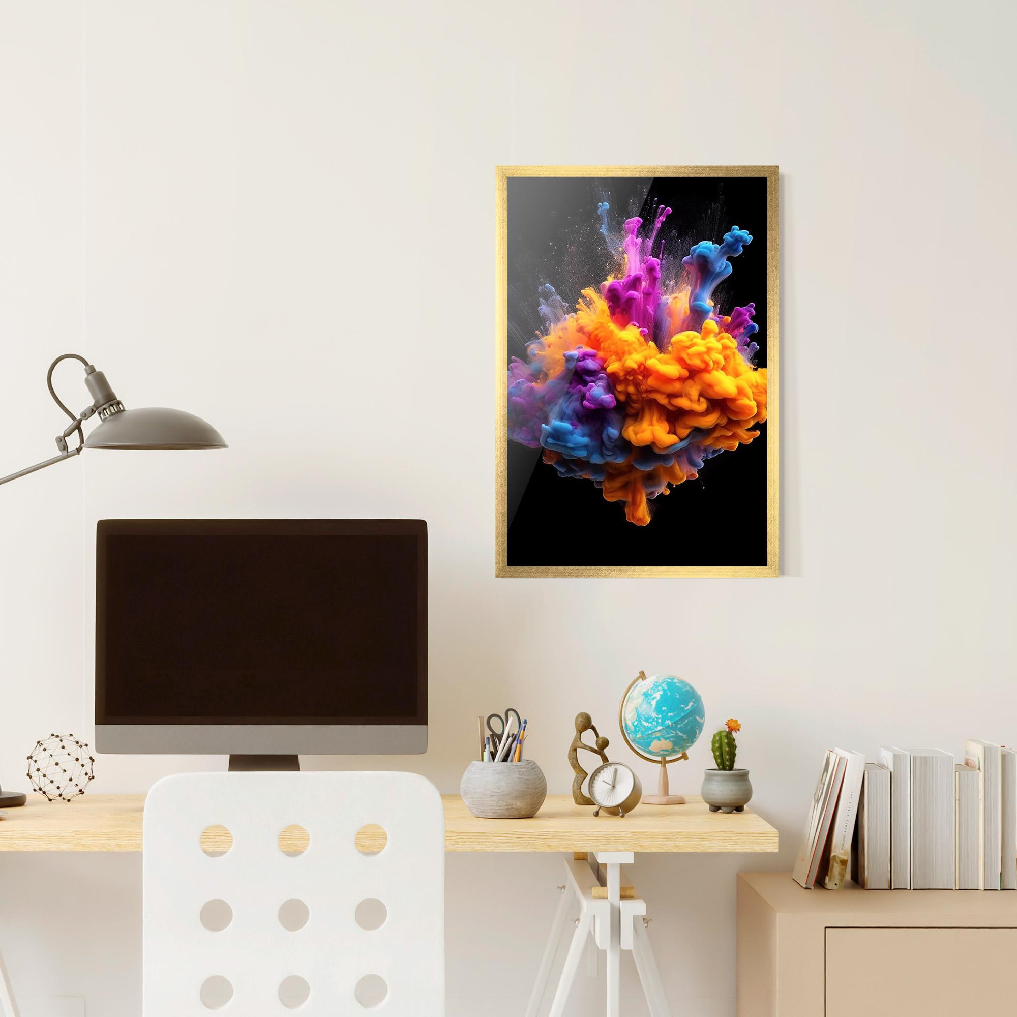 Poster Înrămat Colorful Cloud Liquid mockup 6
