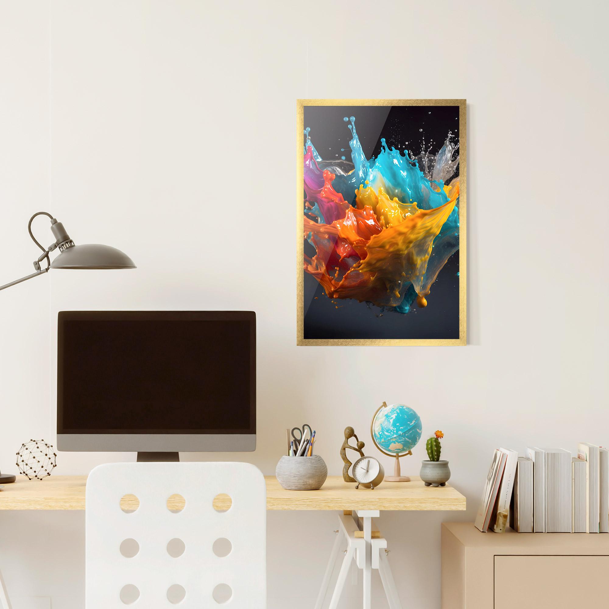 Poster Înrămat Colorful Splash Floating mockup 6