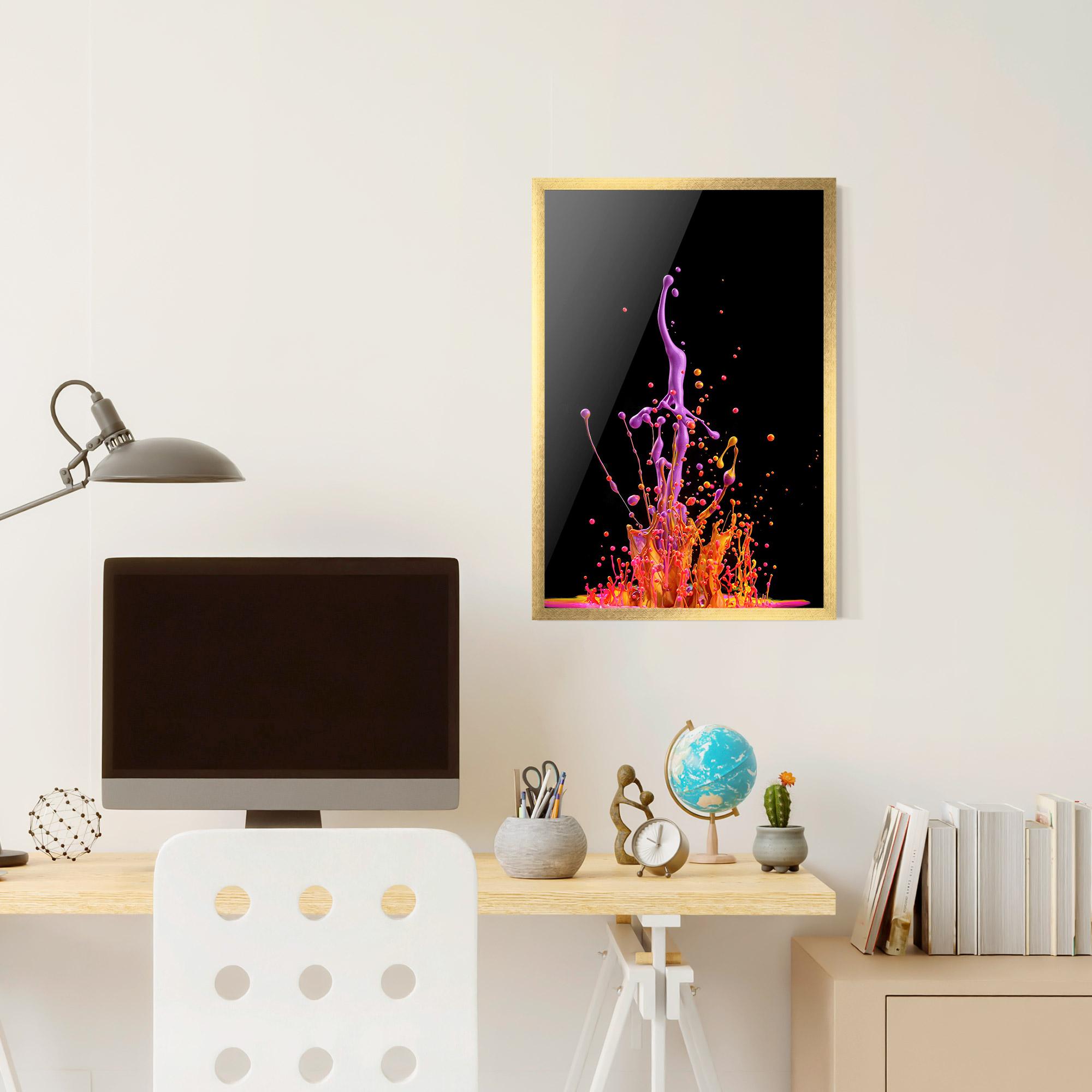 Poster Înrămat Dancing Colored Paint mockup 6