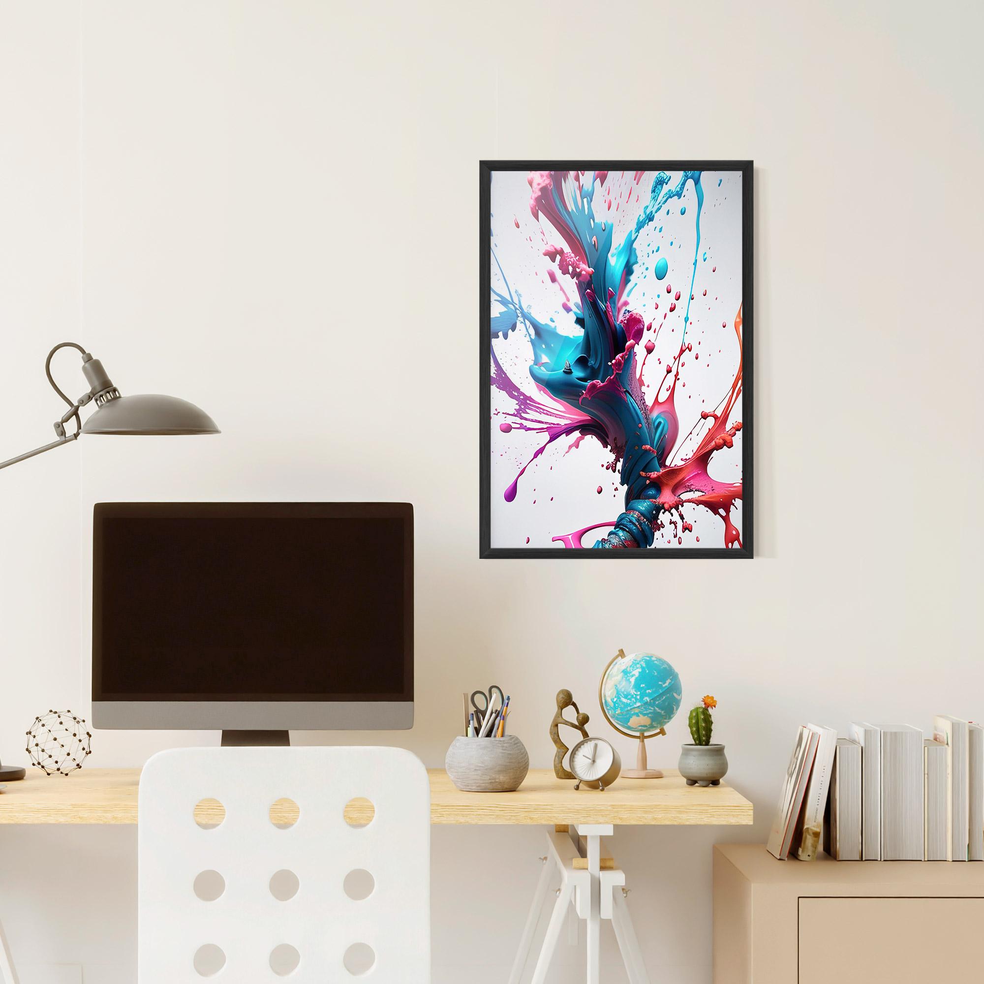Poster Înrămat Blue Pink Splash mockup 6