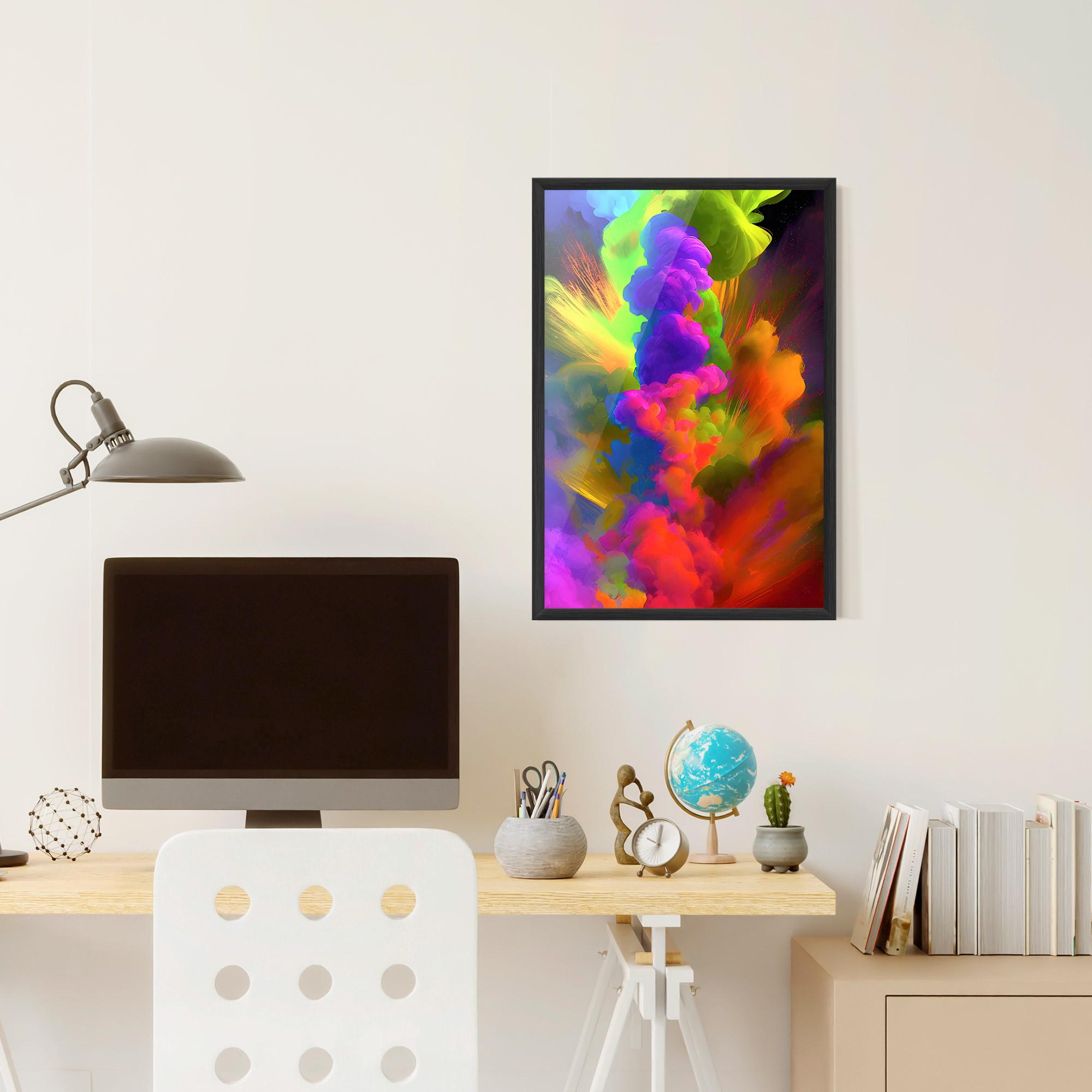 Poster Înrămat Blurred Colorful Smoke mockup 6