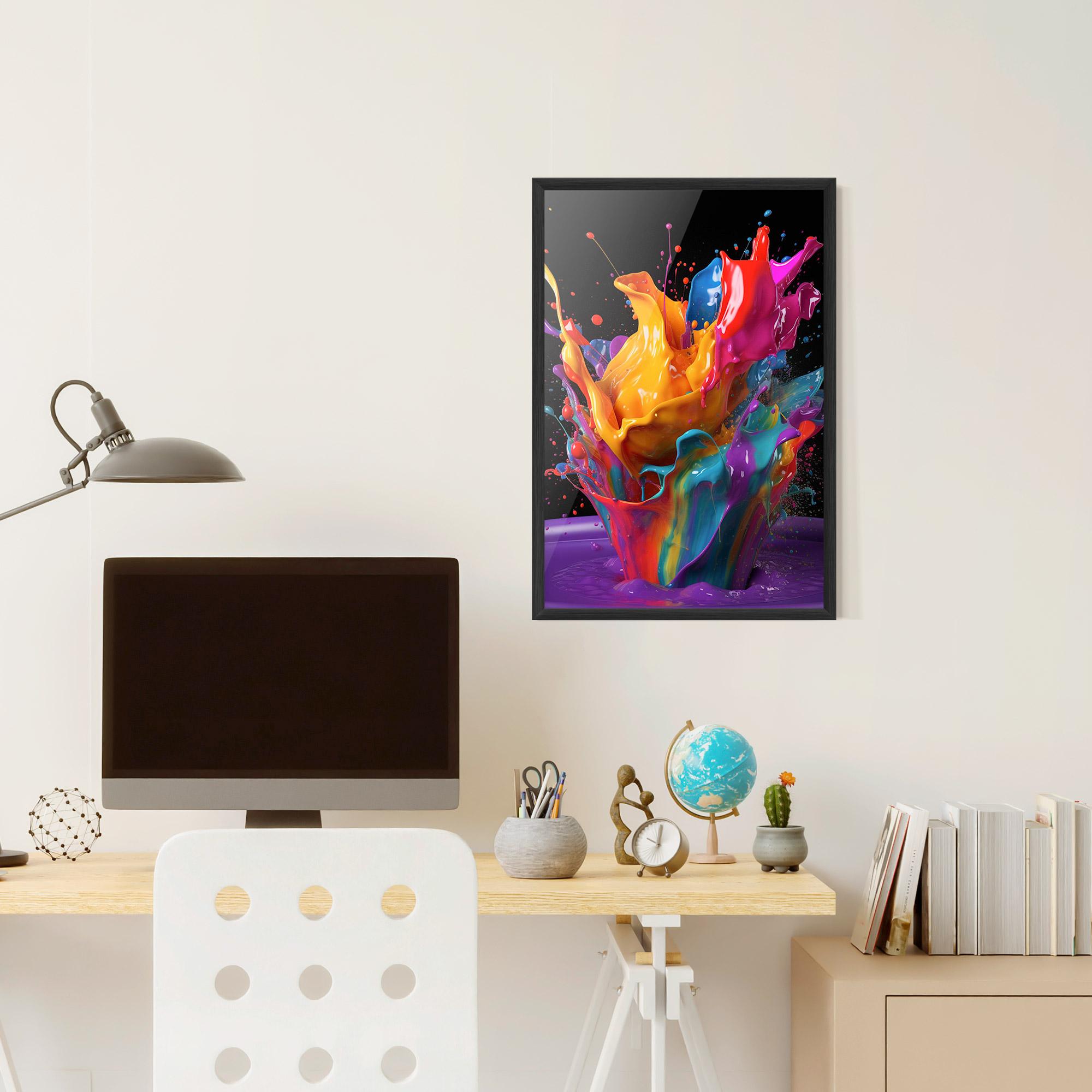 Poster Înrămat Brightly Color Splashing mockup 6