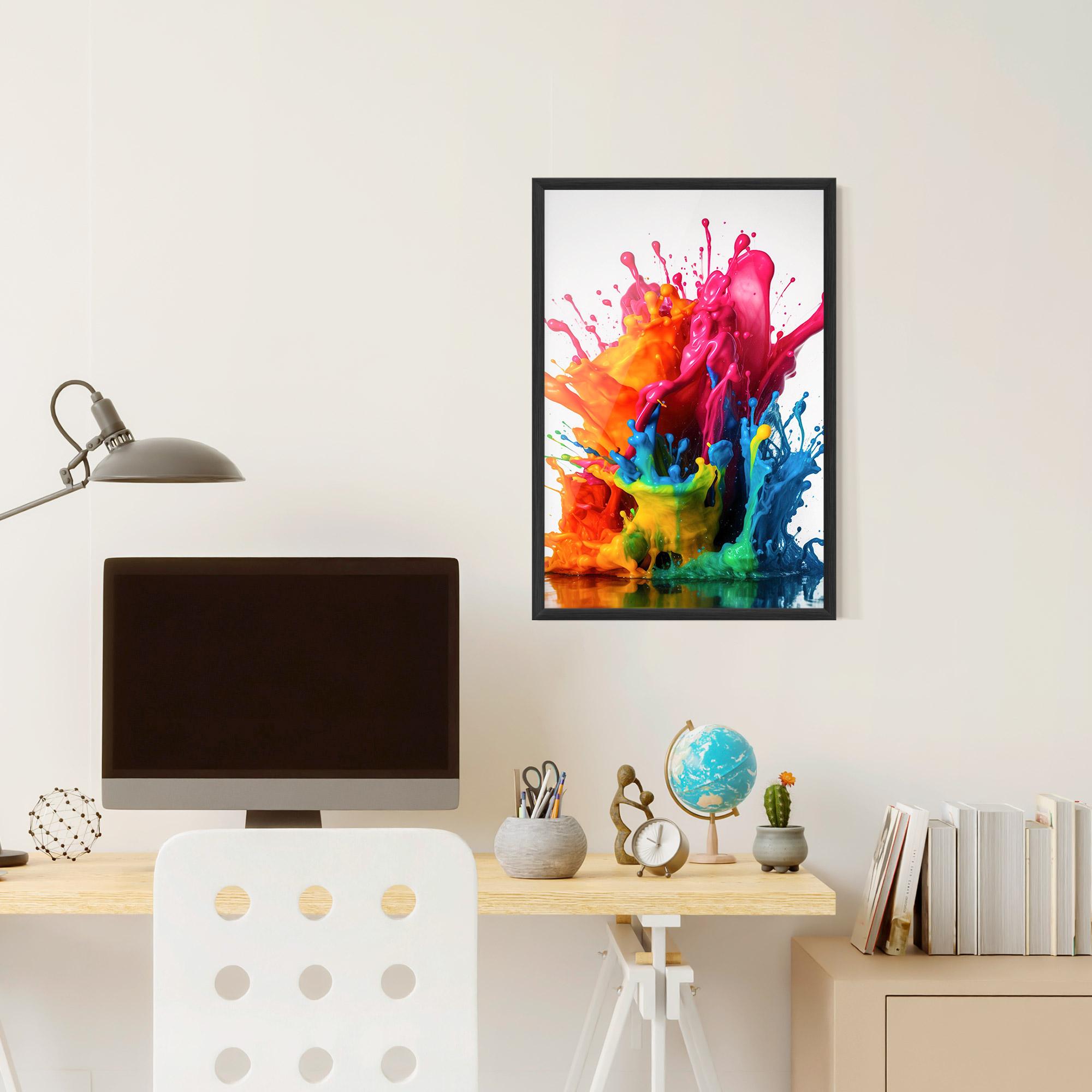 Poster Înrămat Colorful Explosion Paint mockup 6