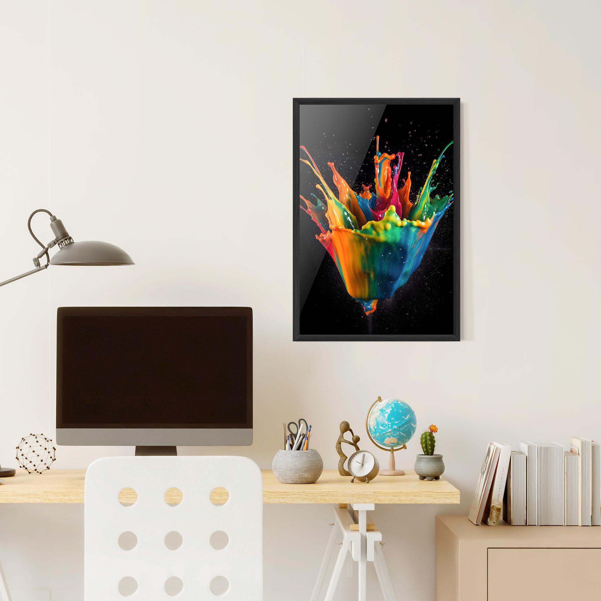 Poster Înrămat Colorful Paint Dropped mockup 6