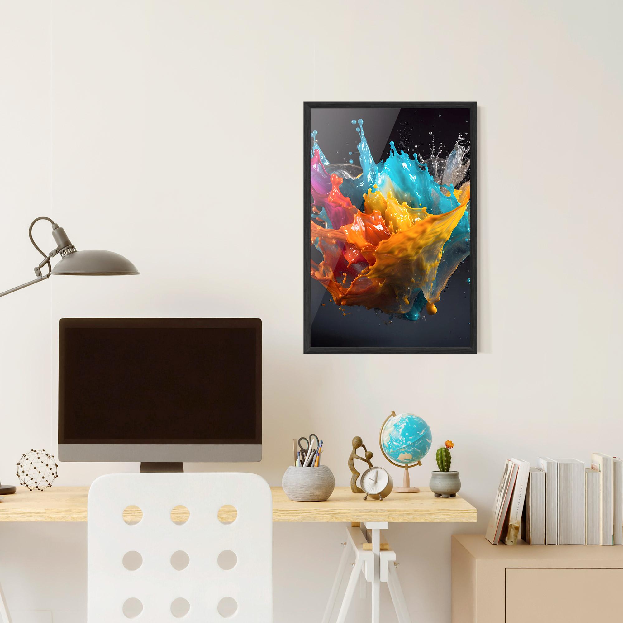 Poster Înrămat Colorful Splash Floating mockup 6