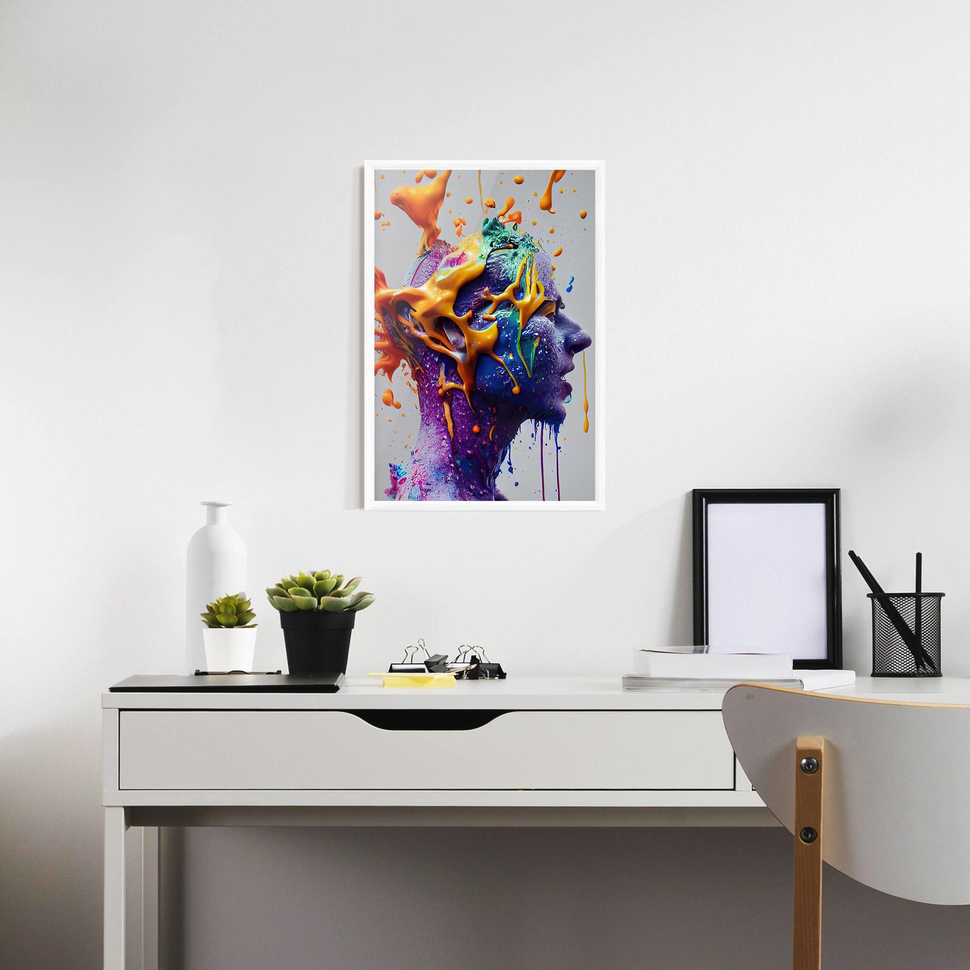 Poster Înrămat Abstract Purple Face mockup 7