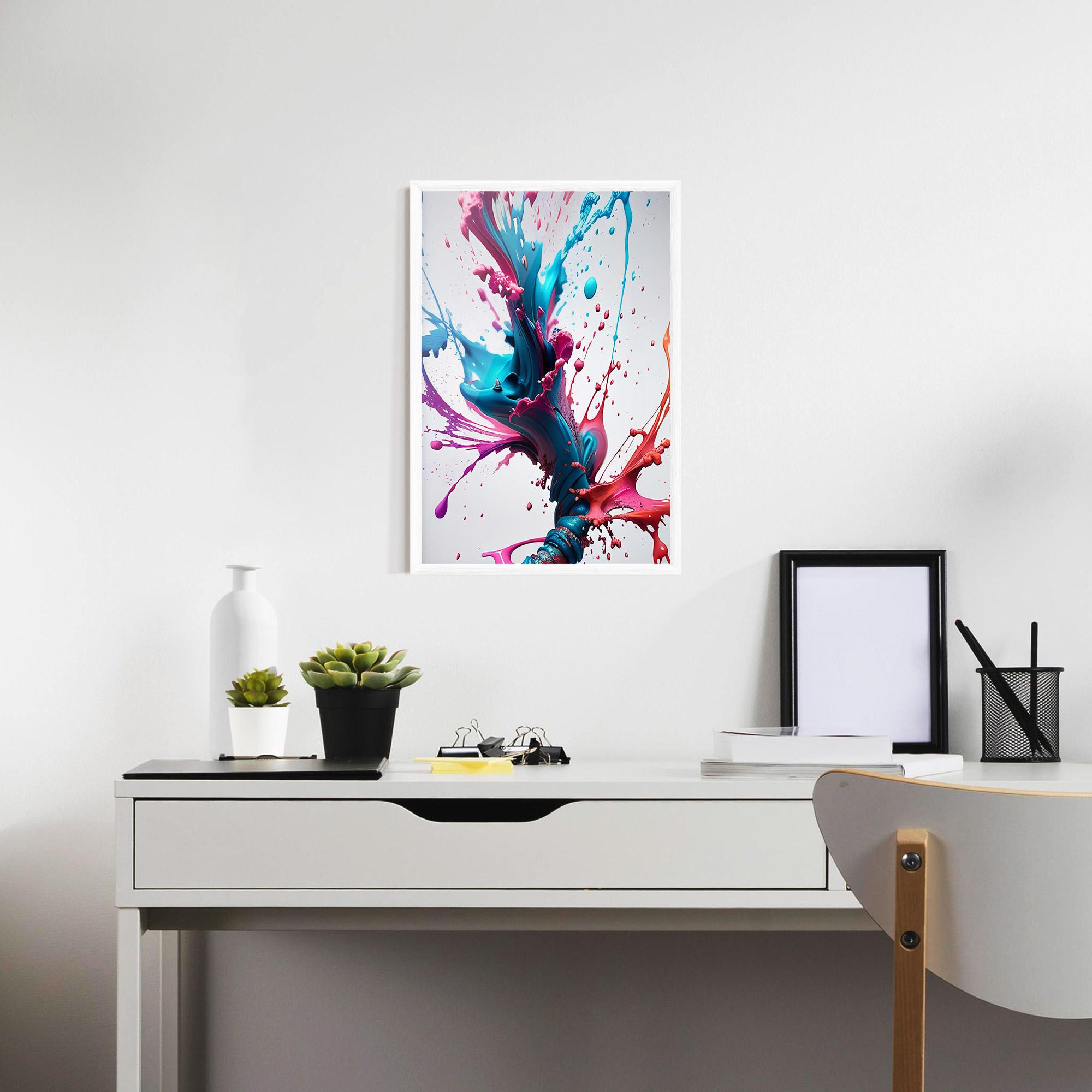 Poster Înrămat Blue Pink Splash mockup 7