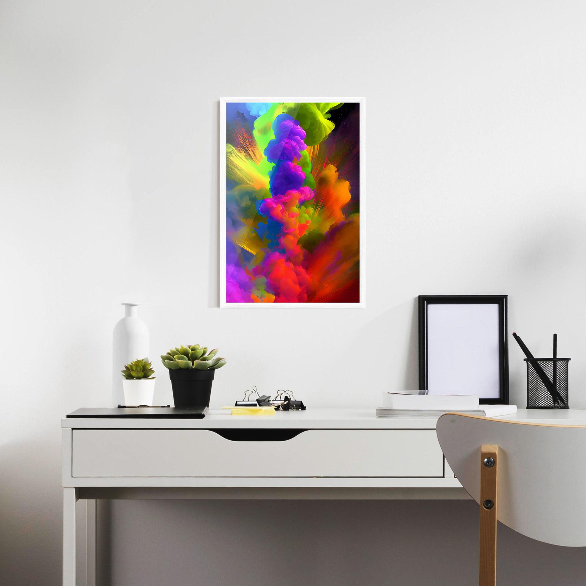 Poster Înrămat Blurred Colorful Smoke mockup 7