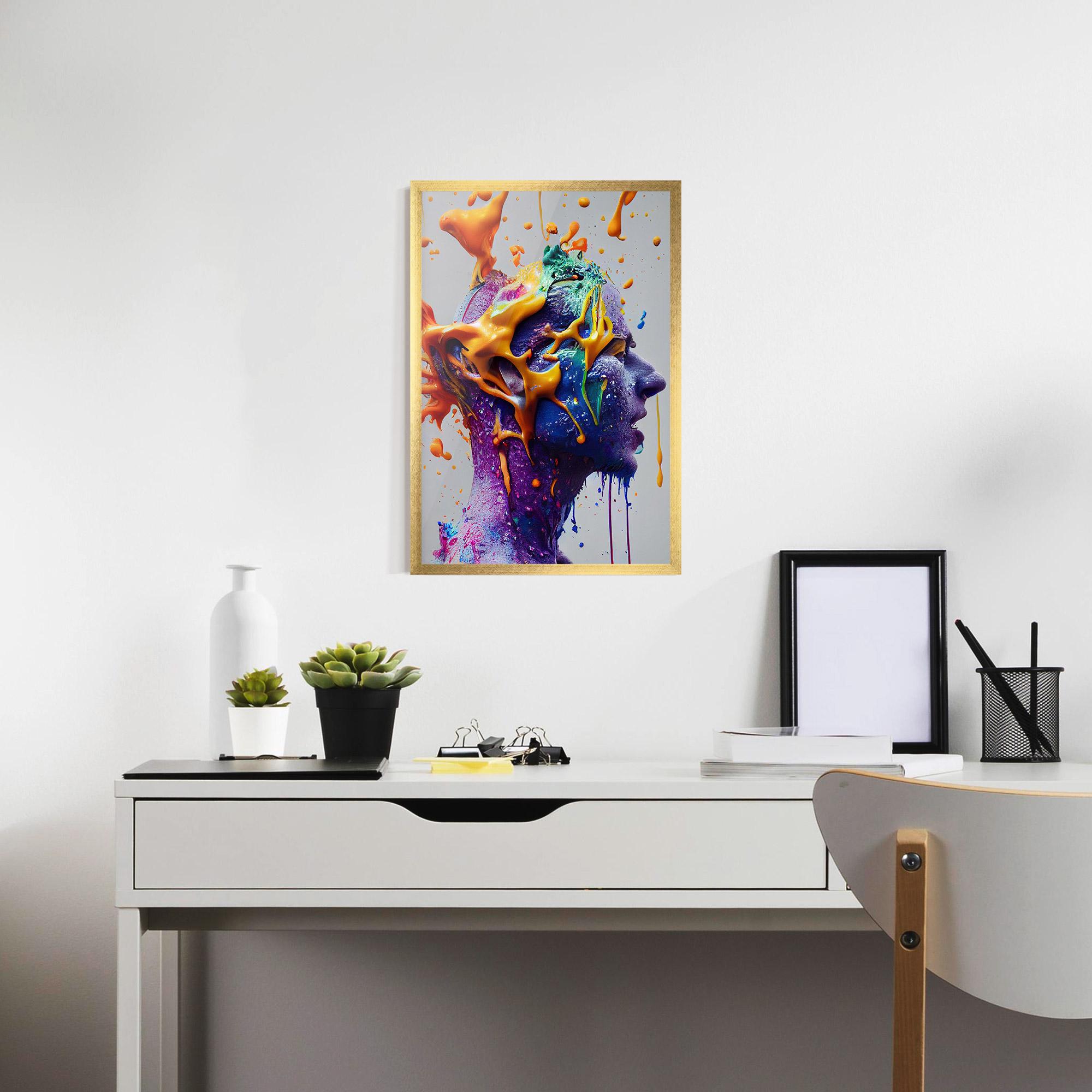 Poster Înrămat Abstract Purple Face mockup 7