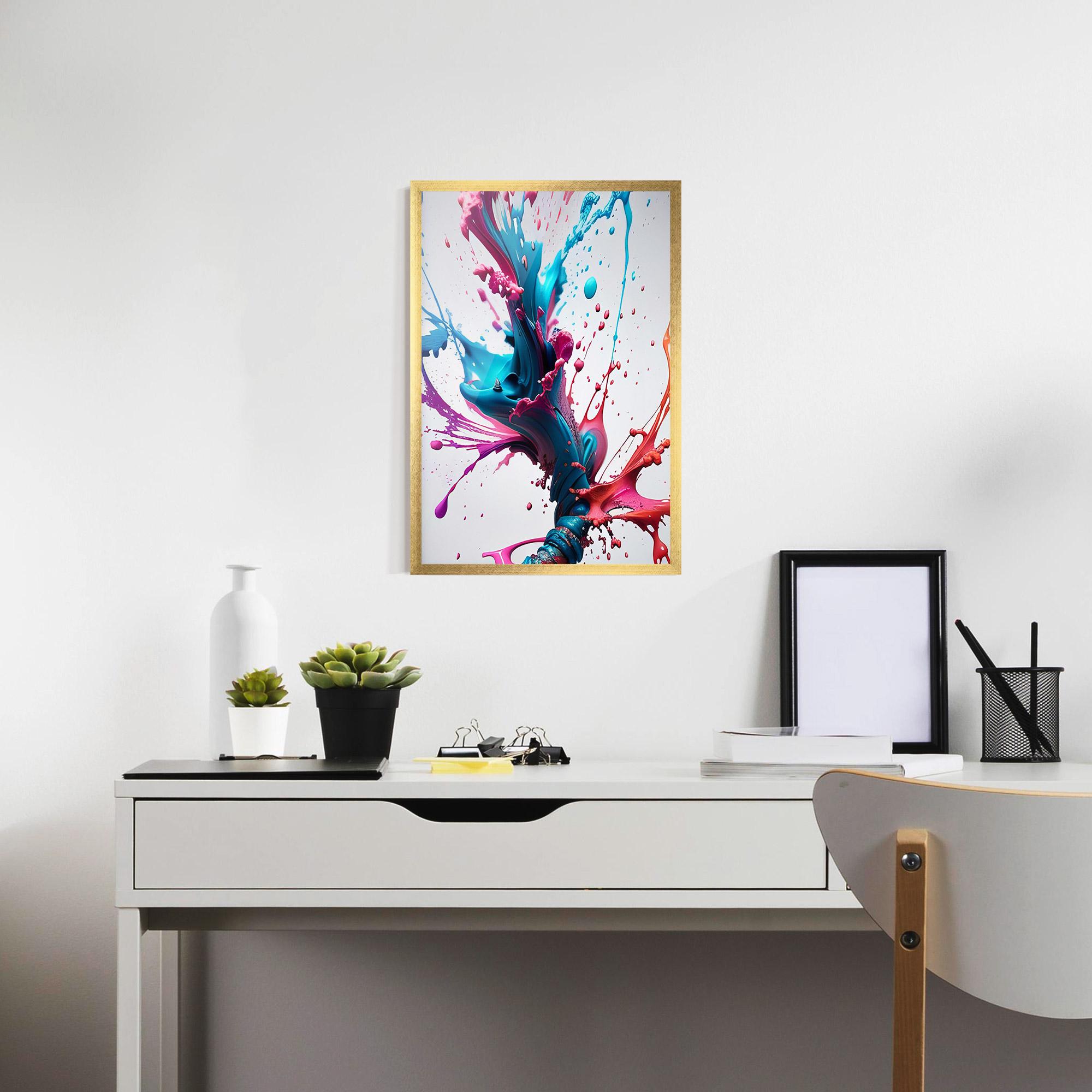 Poster Înrămat Blue Pink Splash mockup 7