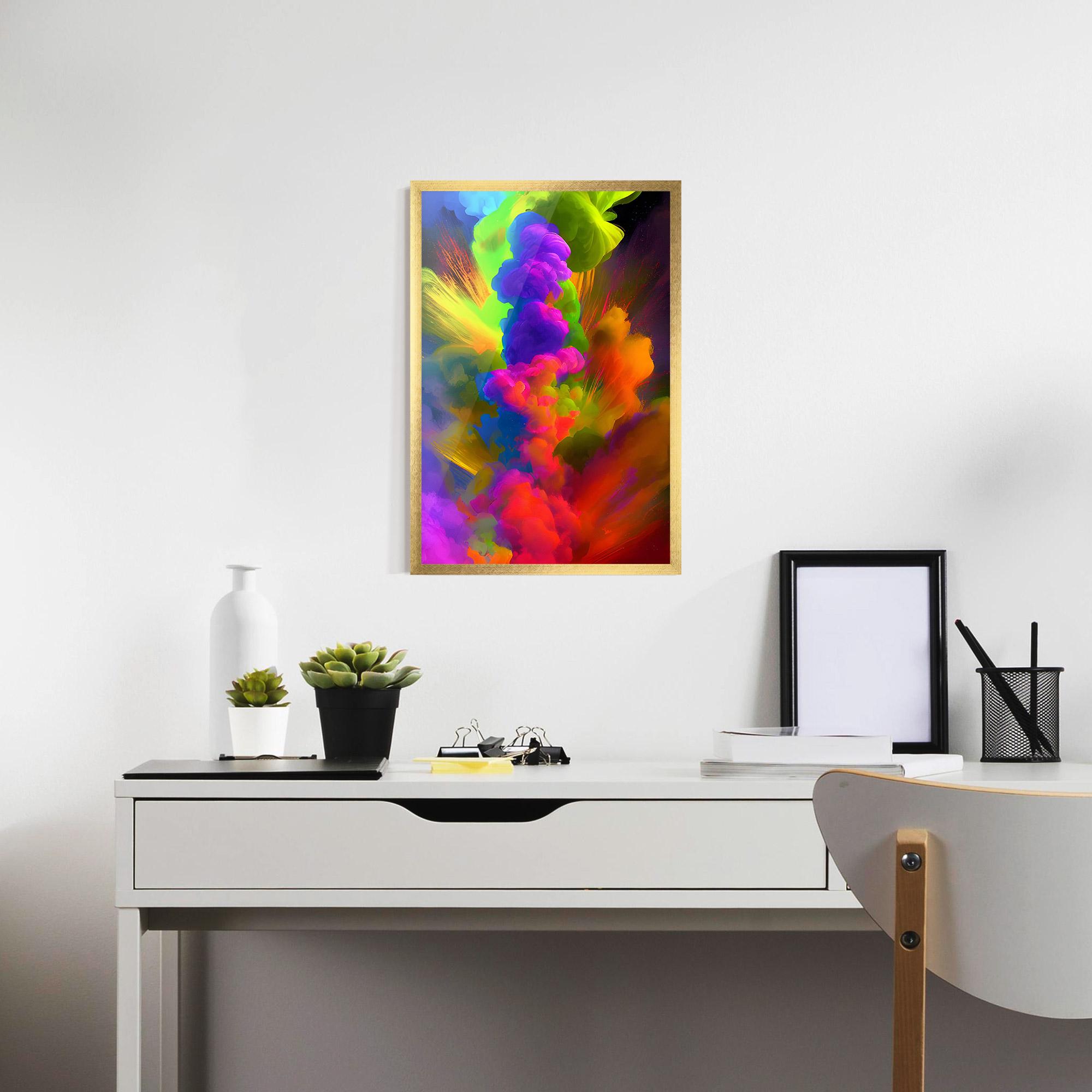 Poster Înrămat Blurred Colorful Smoke mockup 7
