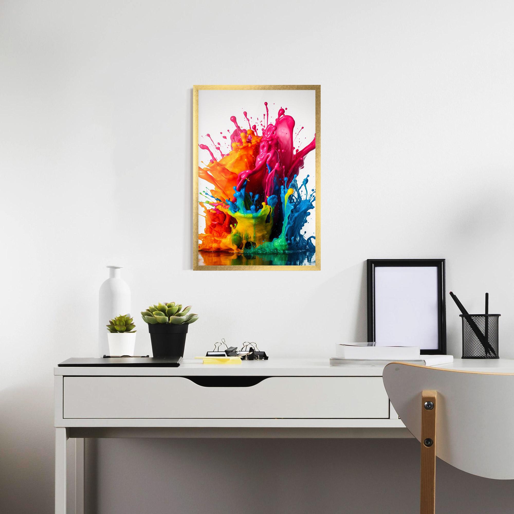Poster Înrămat Colorful Explosion Paint mockup 7