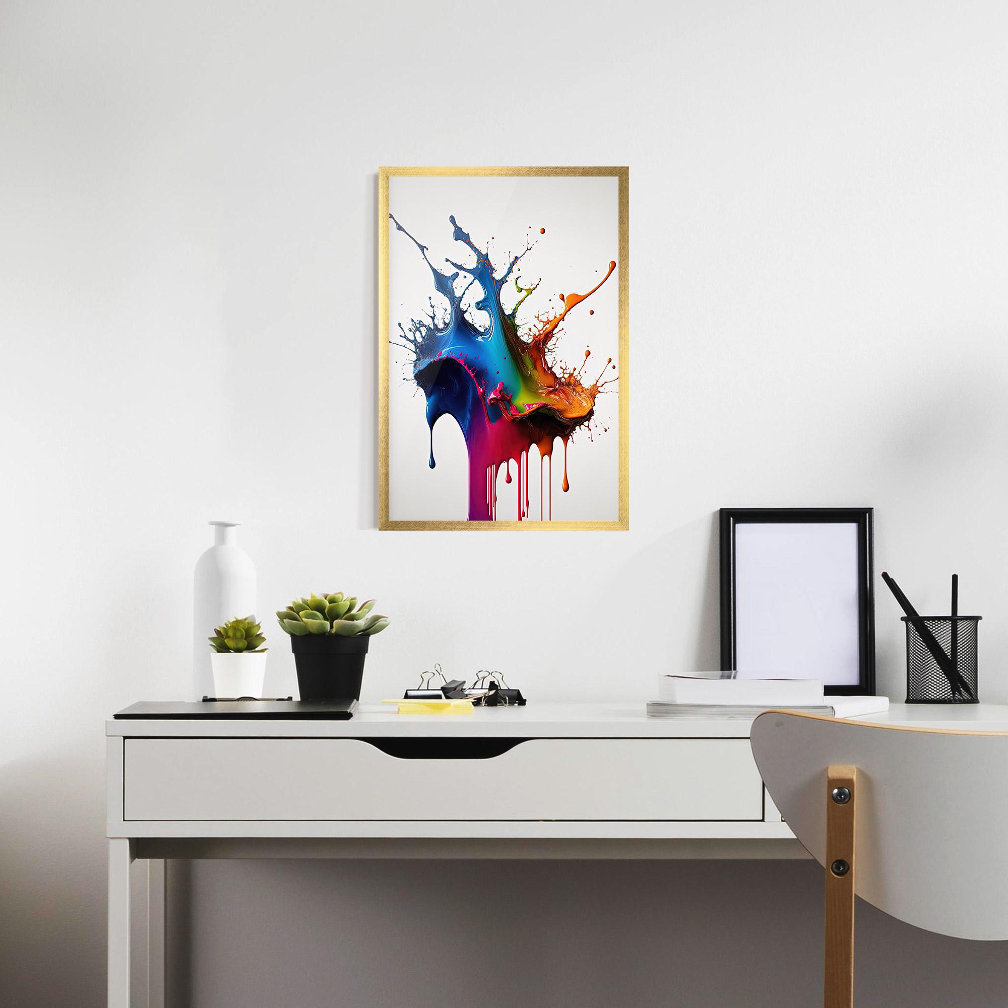 Poster Înrămat Yellow Blue Floating mockup 7