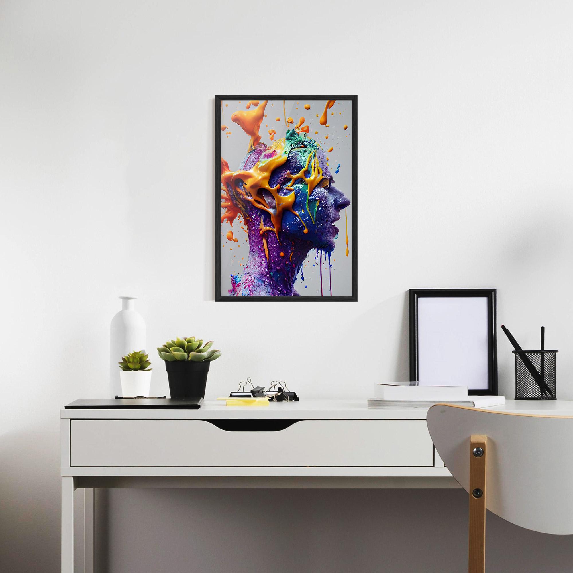 Poster Înrămat Abstract Purple Face mockup 7