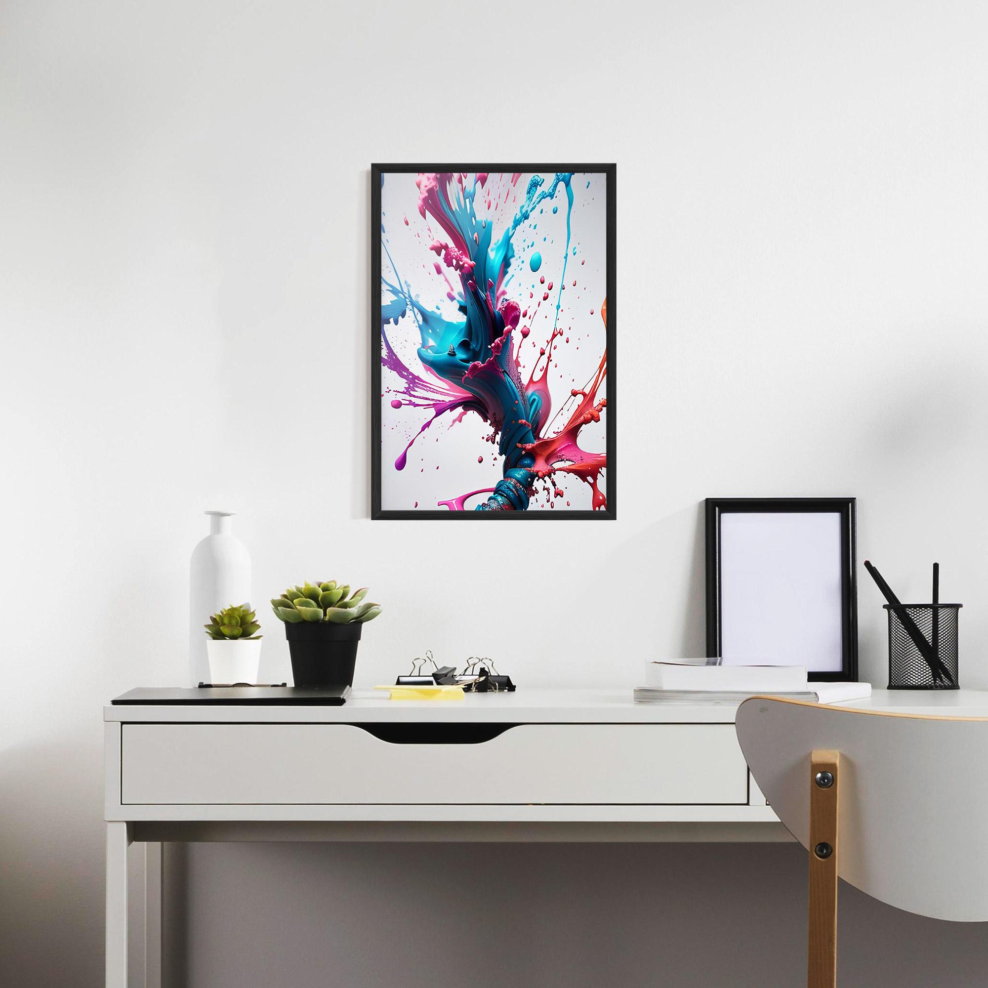 Poster Înrămat Blue Pink Splash mockup 7