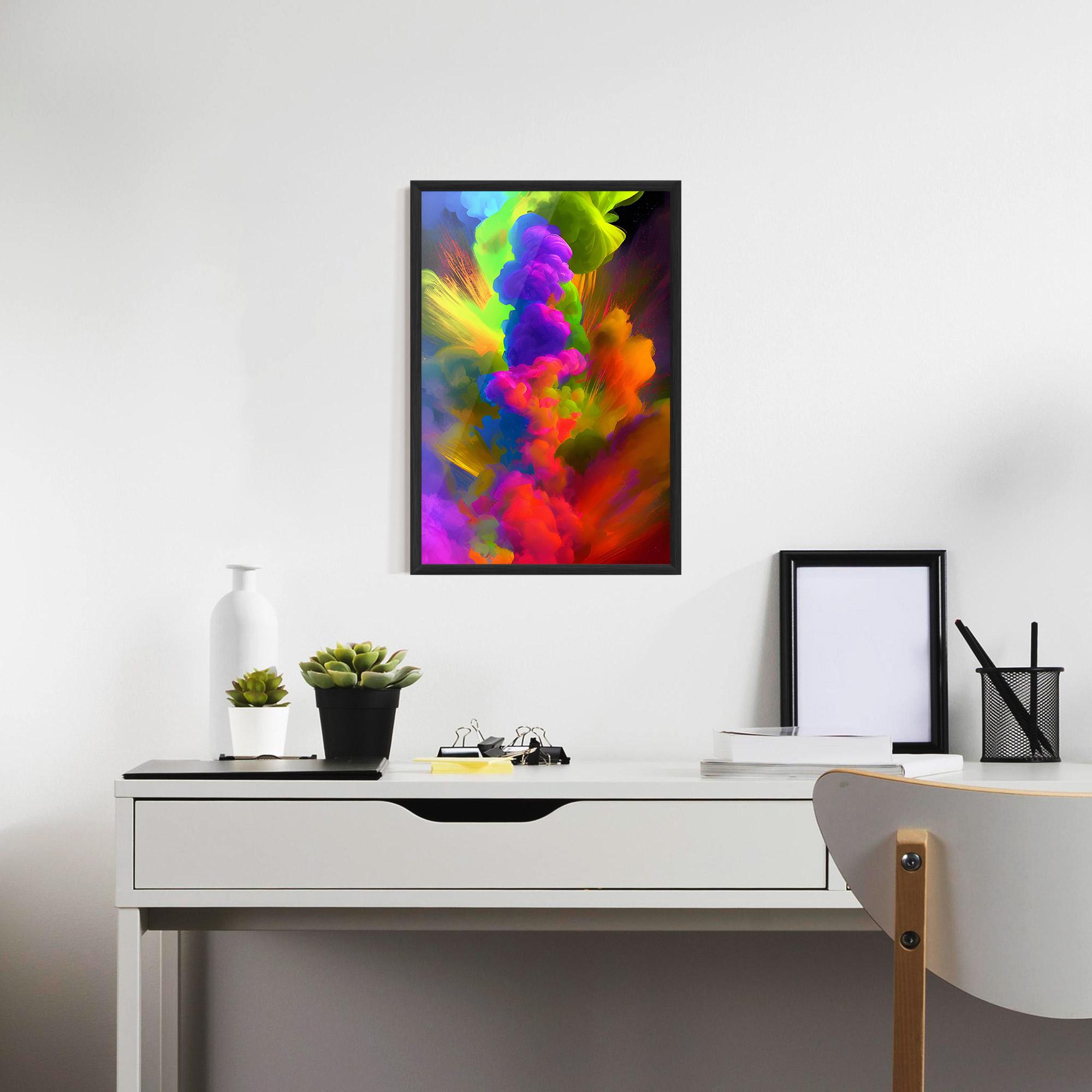 Poster Înrămat Blurred Colorful Smoke mockup 7