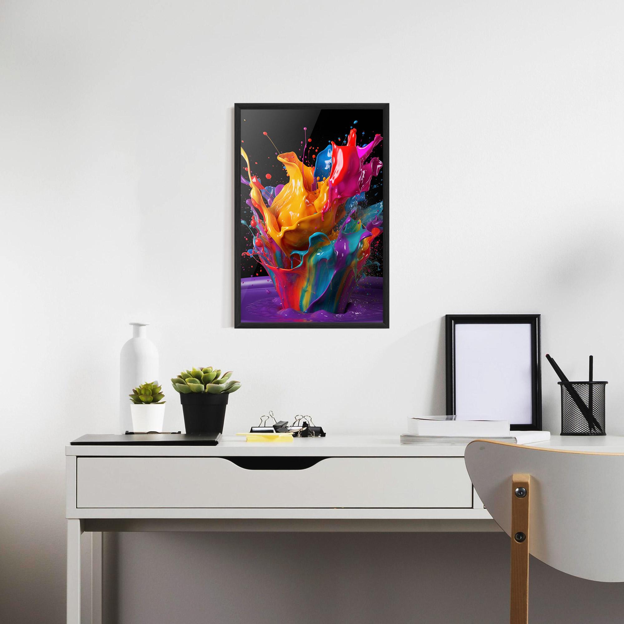 Poster Înrămat Brightly Color Splashing mockup 7