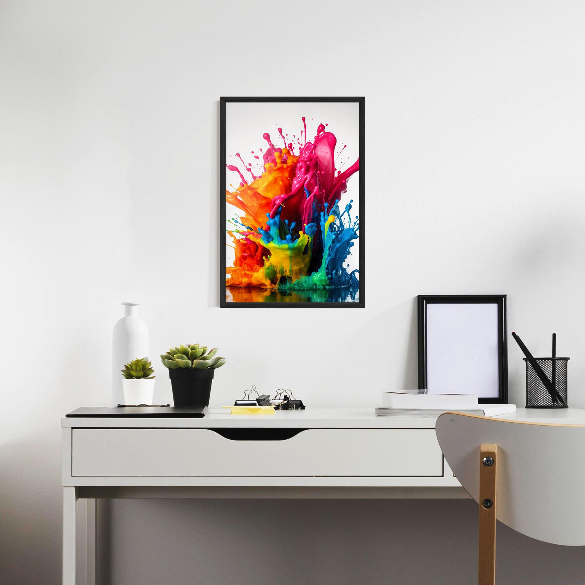 Poster Înrămat Colorful Explosion Paint mockup 7
