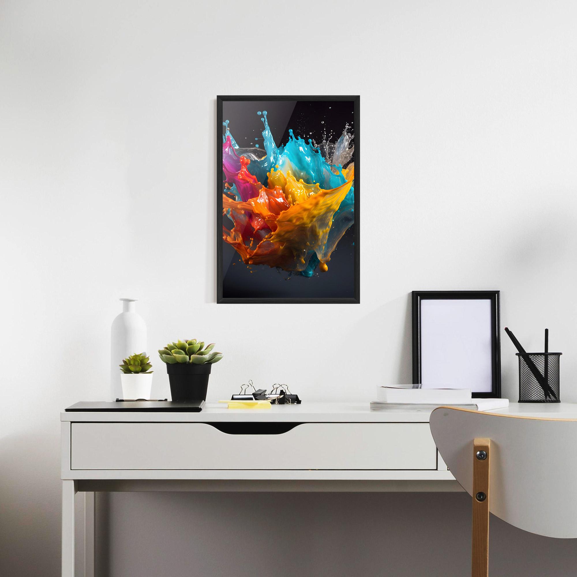 Poster Înrămat Colorful Splash Floating mockup 7