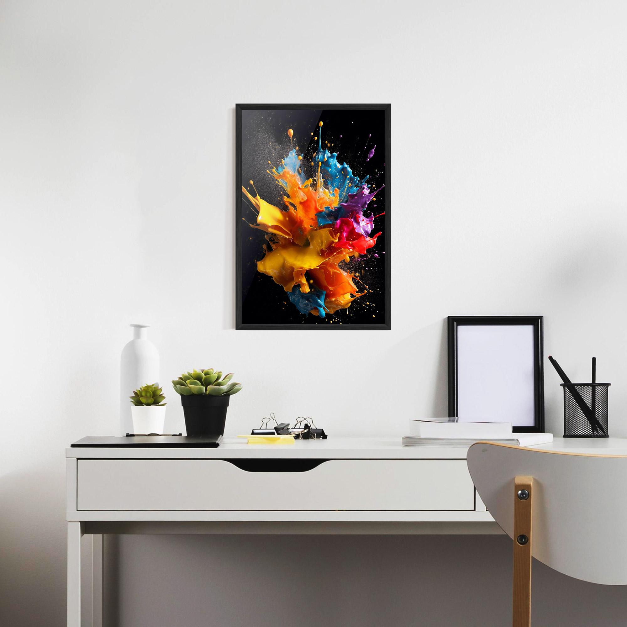 Poster Înrămat Colors Splashing mockup 7