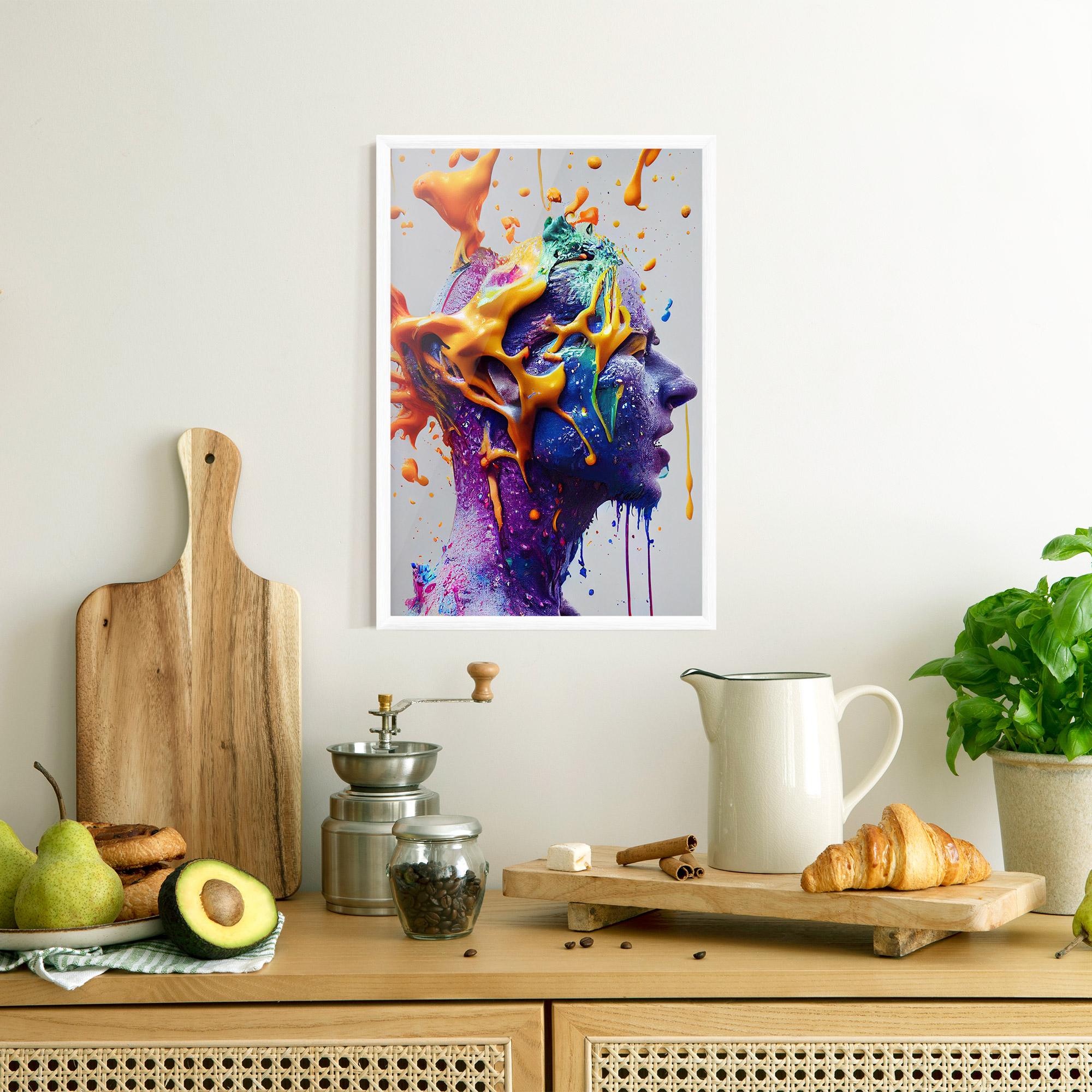 Poster Înrămat Abstract Purple Face mockup 8