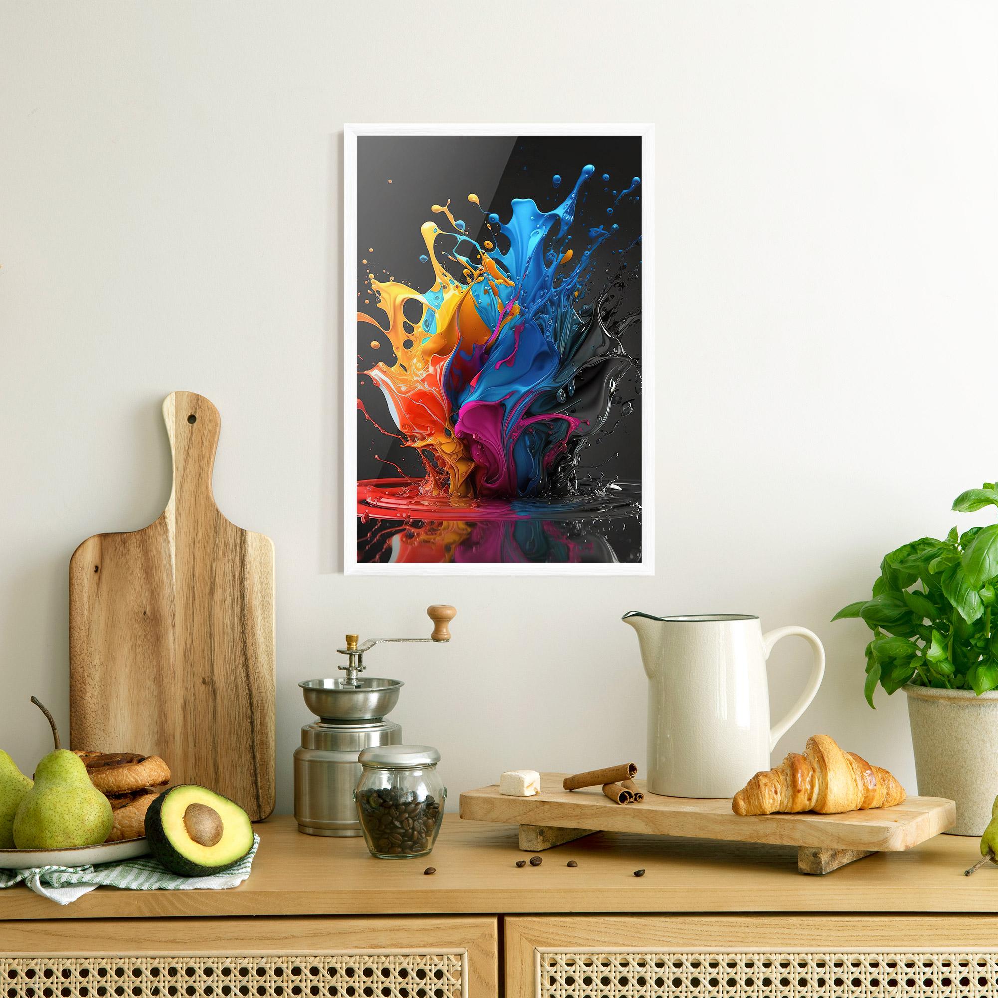 Poster Înrămat Black Blue Splash mockup 8