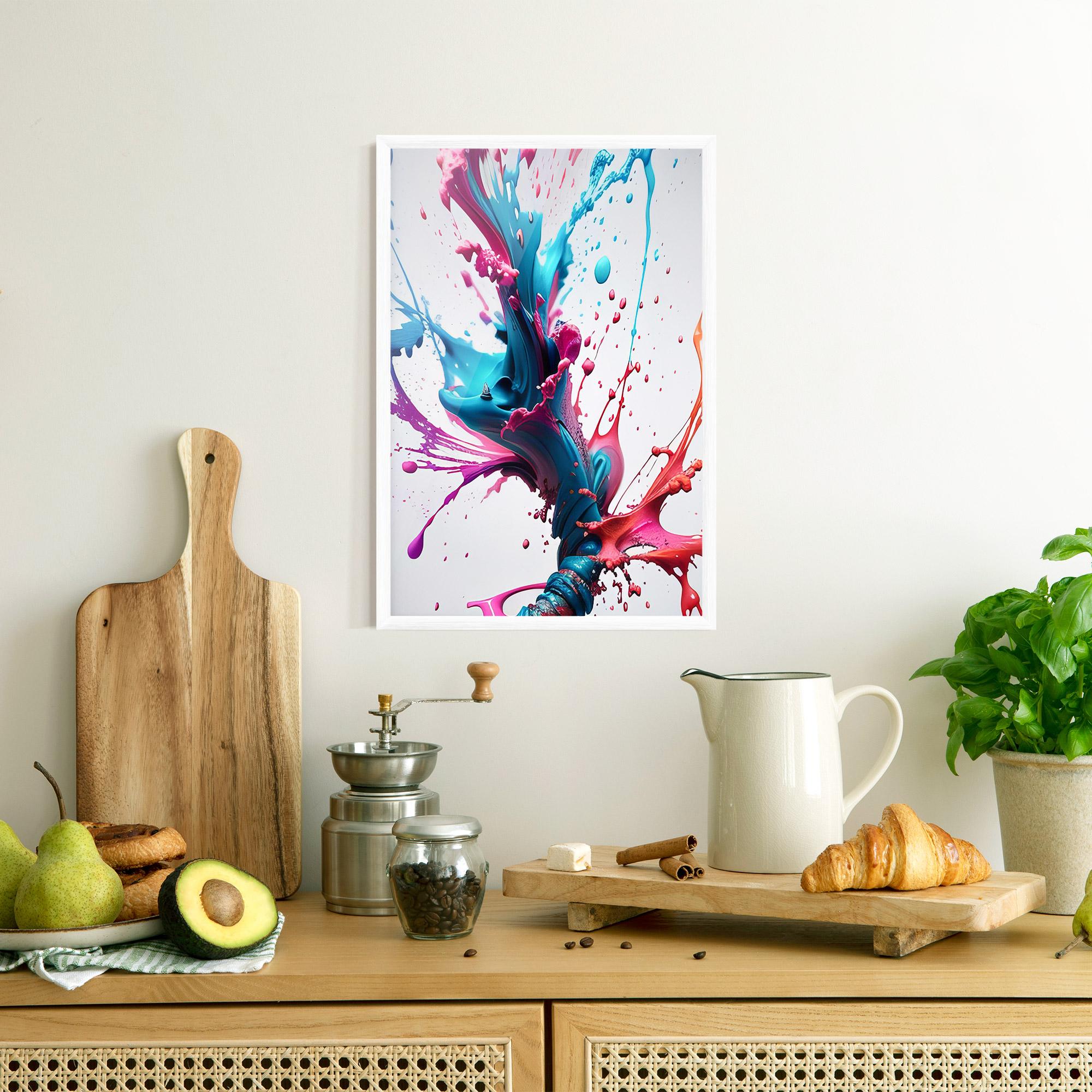 Poster Înrămat Blue Pink Splash mockup 8